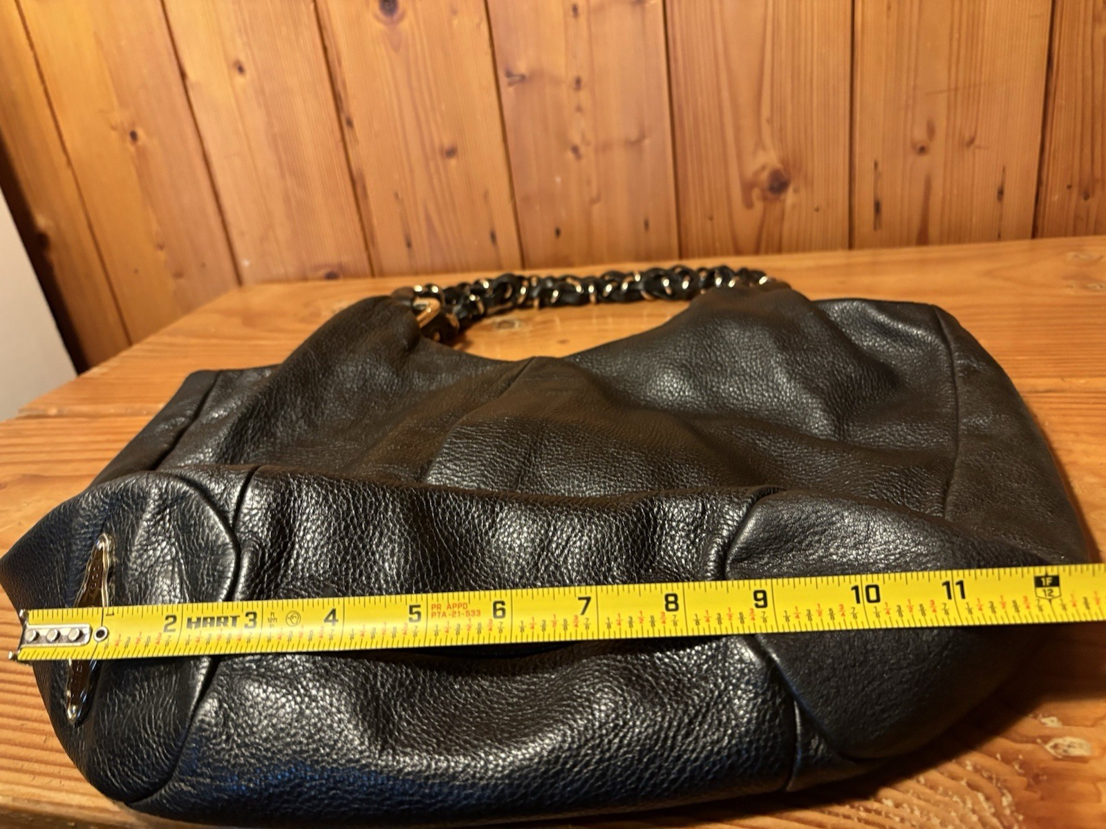 Elliott Lucca Black Pebbled SOFT Leather Shoulder Bag Hobo Slouch Purse