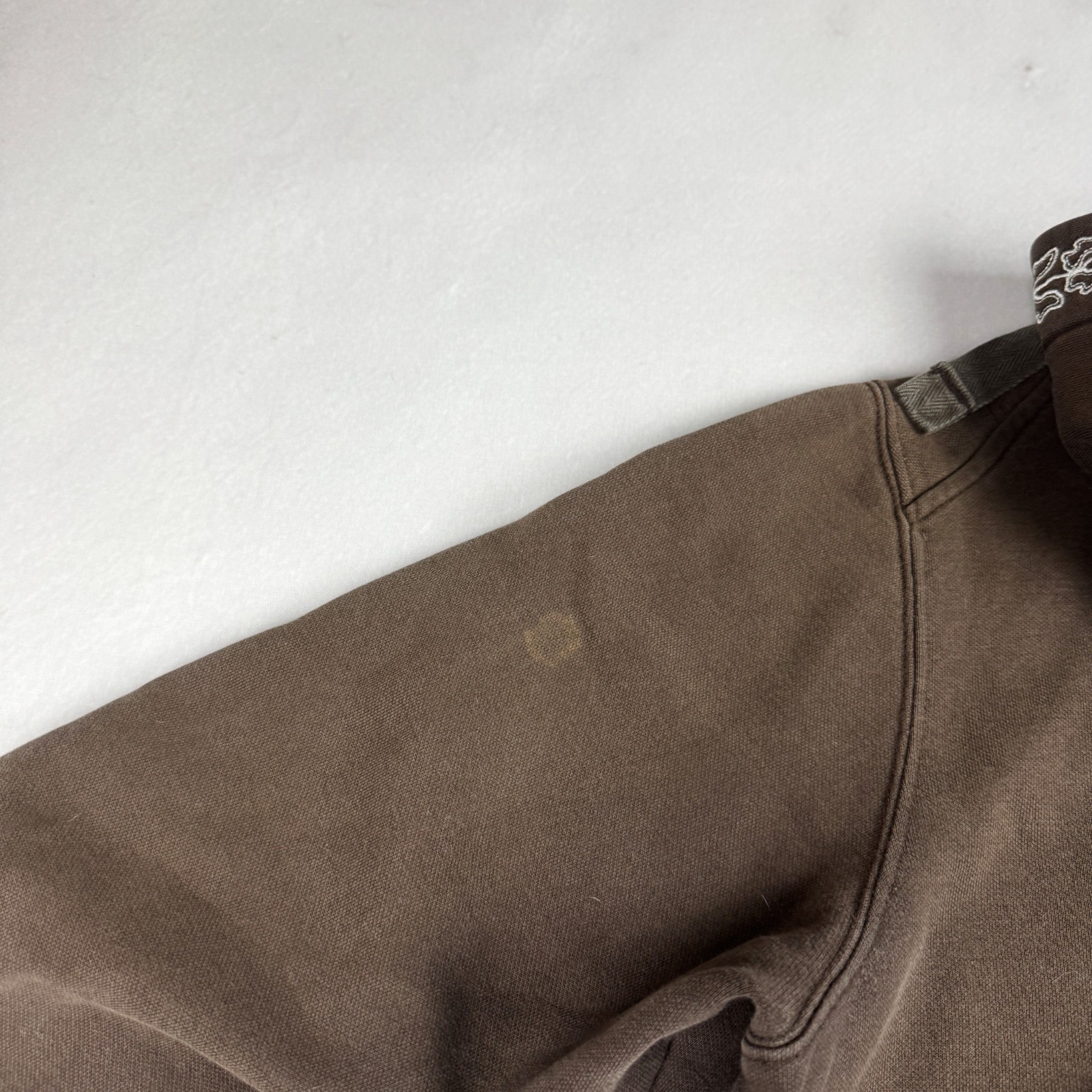 Womens Nike Y2K Full Zip Hoodie Brown Faded Heavyweight Sweatshirt Minimal Sport