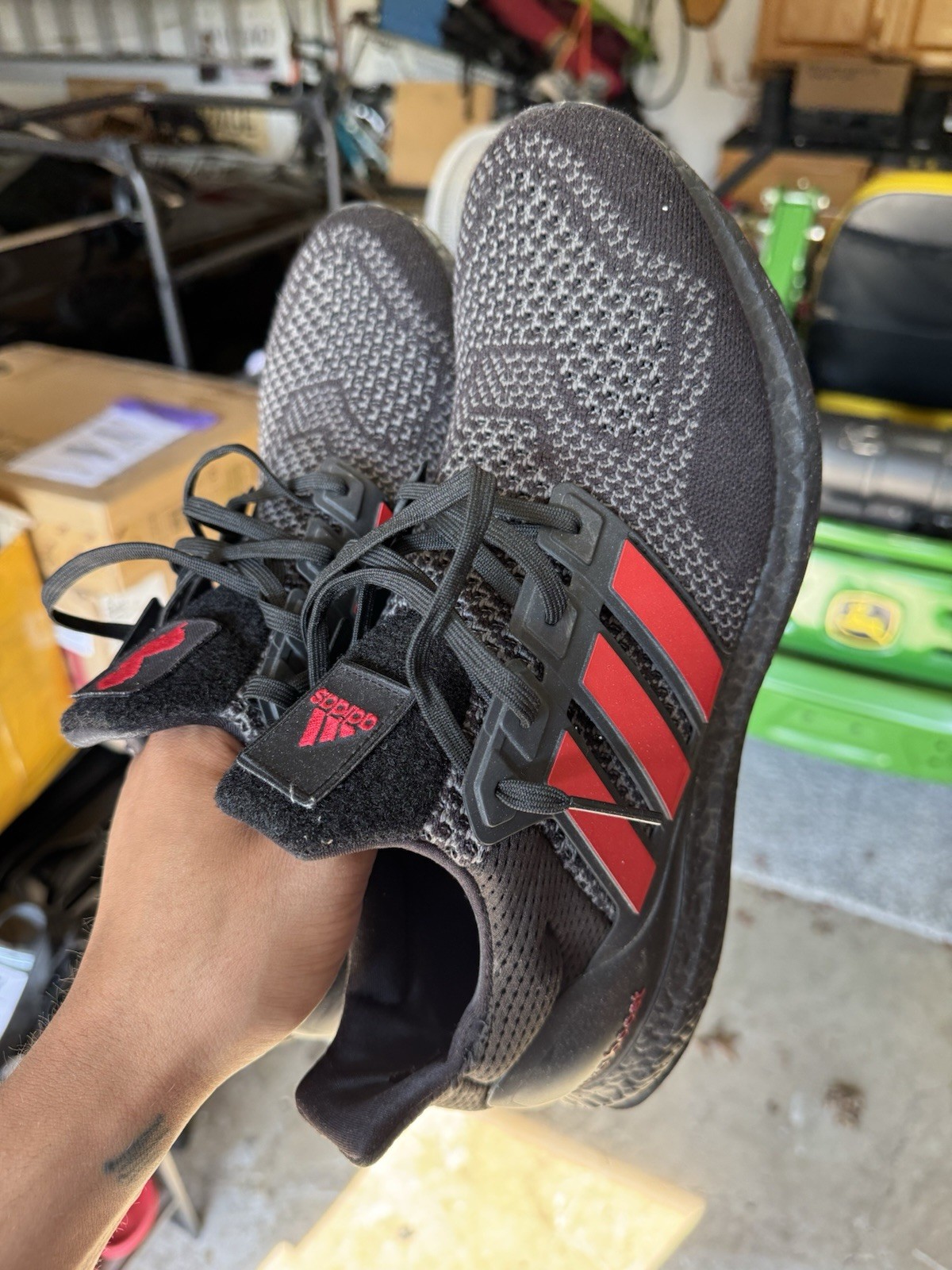 adidas UltraBoost Men’s Low Top Lace-Up Cushioned Running Black/Red
