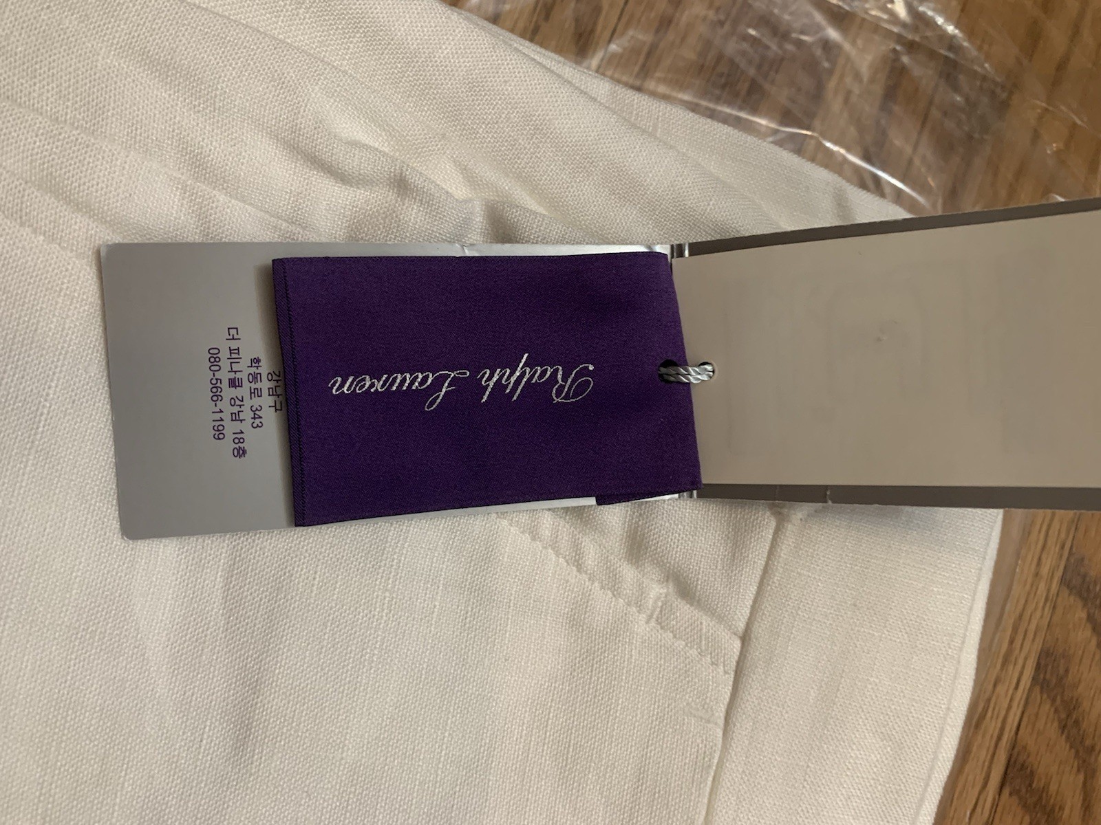 NWT Ralph Lauren PURPLE LABEL LINEN TROUSERS 30×34 SIDE TABS WHITE ITALIAN Pants