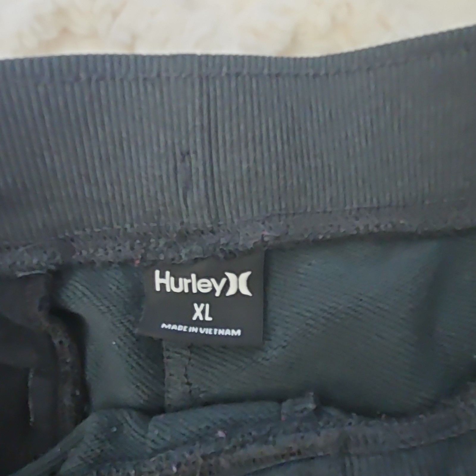 Hurley Men’s XL Black Straight Pants Activewear Zipper Pocket Button Closure