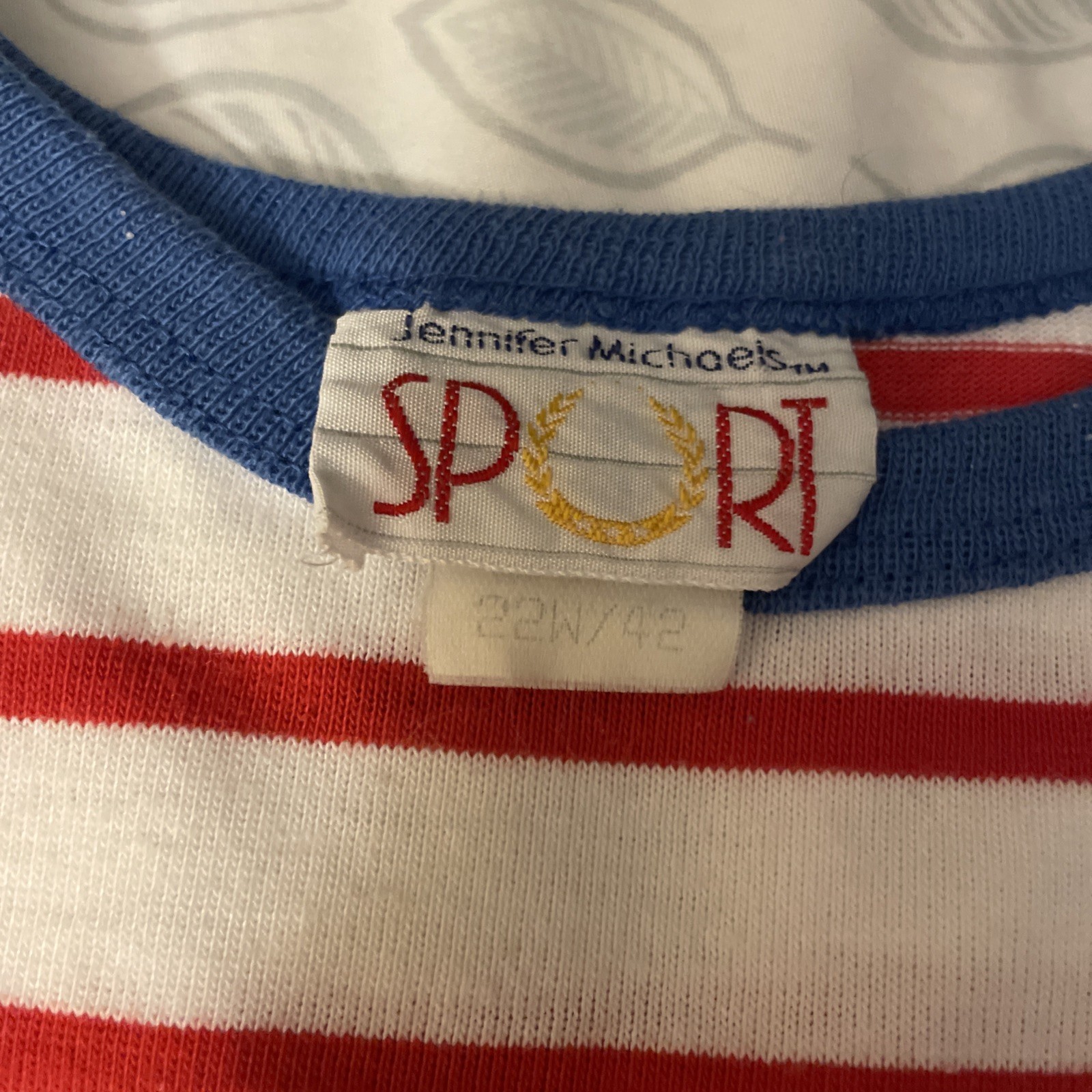 Vintage 80s Striped Ringer Tank Top Red White Blue USA Banded Hem Women’s 22W