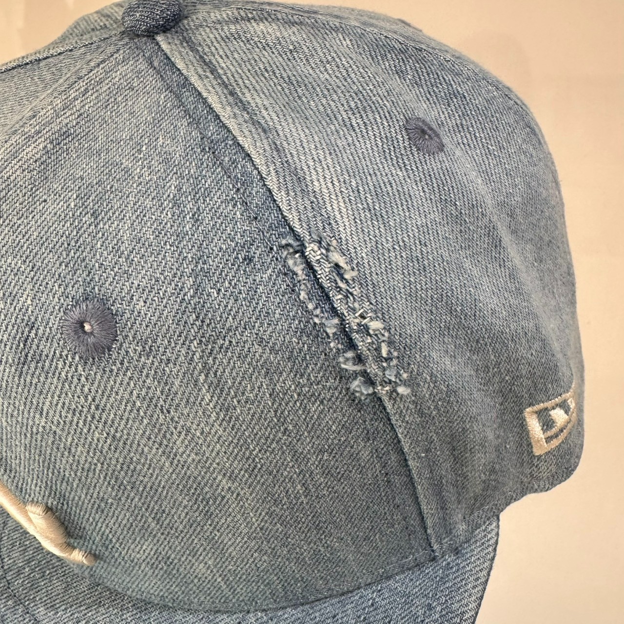 New Era 59FIFTY Distressed Denim Cap Side Patch LA Los Angeles Dodgers 14745174