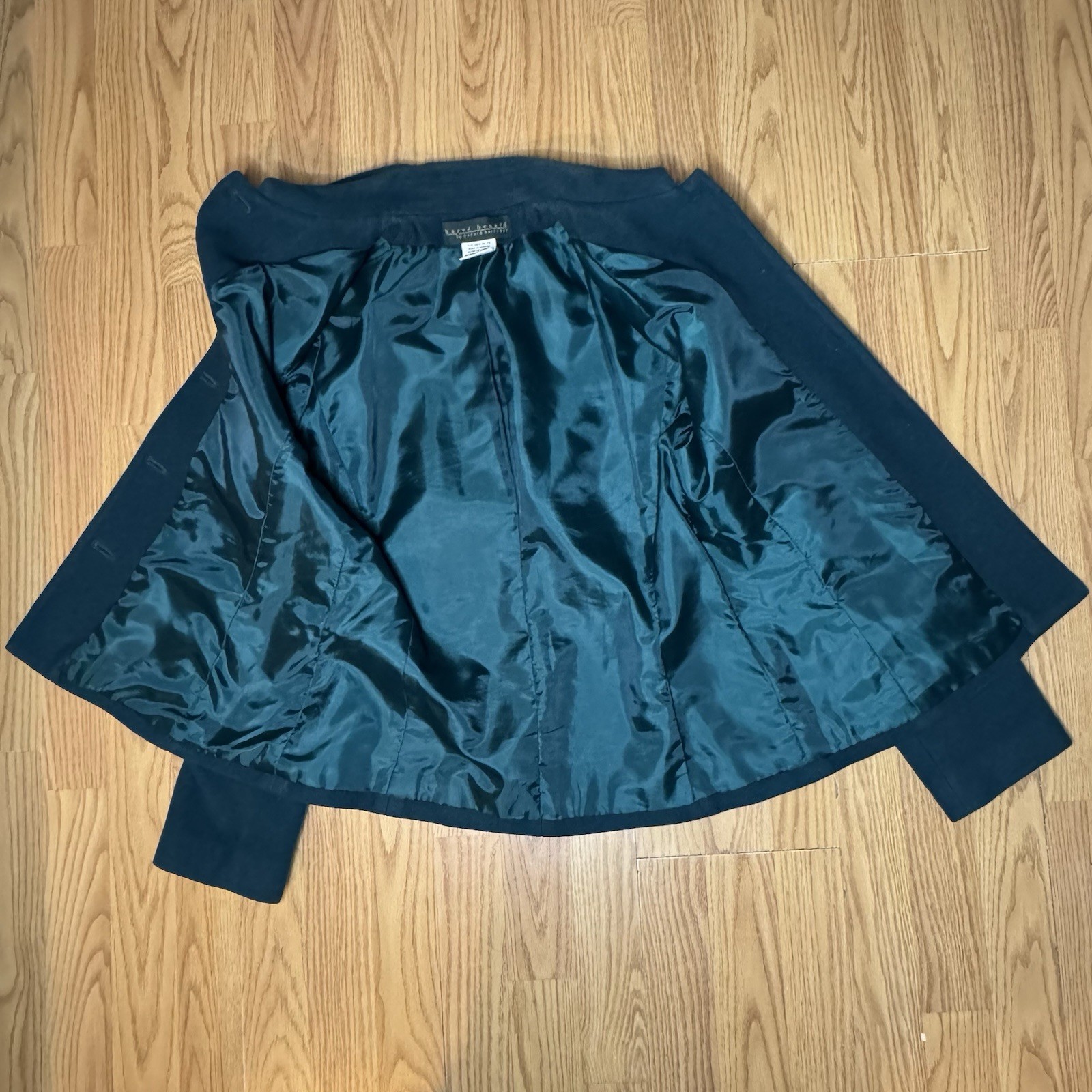 harvé benard Dark Teal Button Front Wool Blend Coat Blazer Women’s Size 10