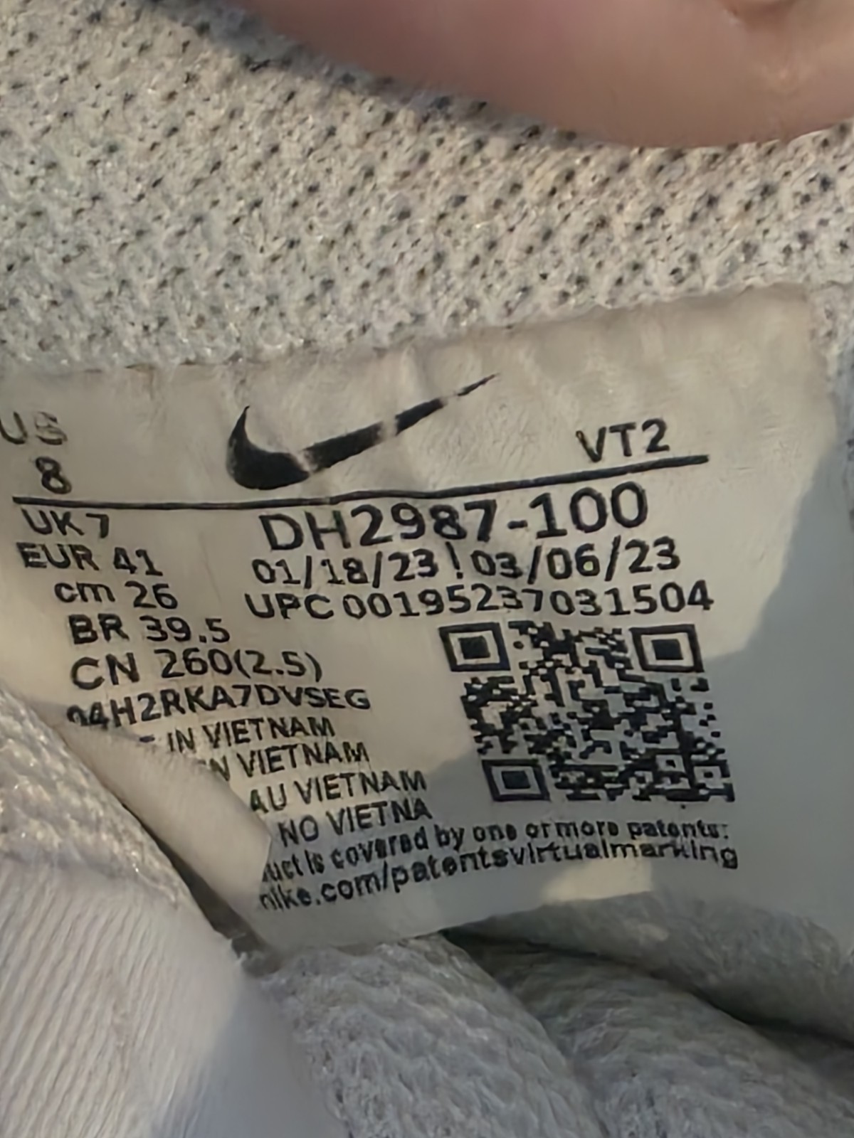 Mens Size 8 -Nike Court Vision Low Next Nature Triple White Sneakers DH2987-100
