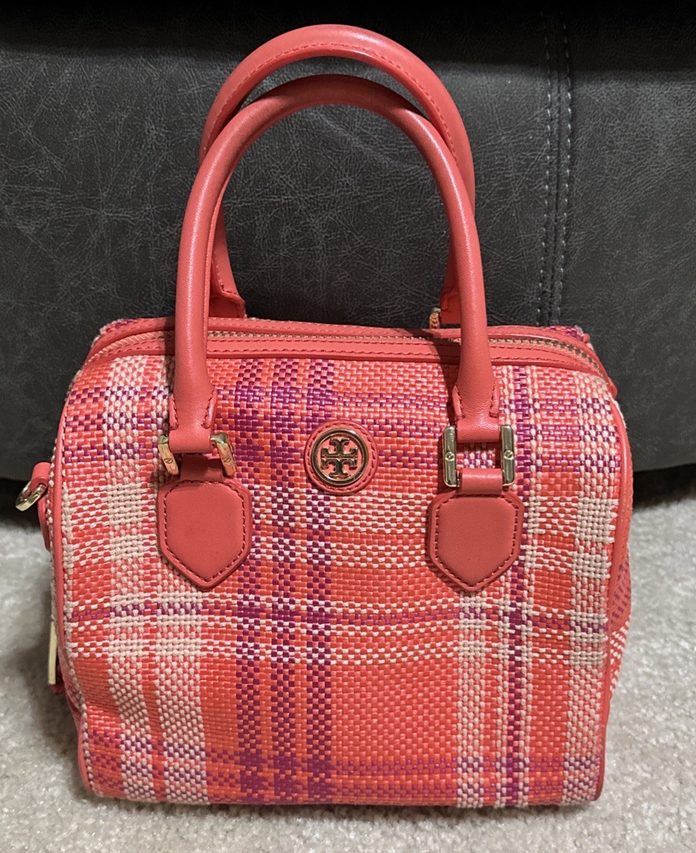 Tory Burch Robinson Mini Middy Satchel in Poppy Coral