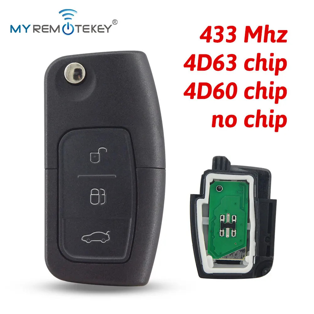 3M5T15K601AB flip remote key 3 button HU101 434Mhz 4D63 / 4D60 chip for Ford