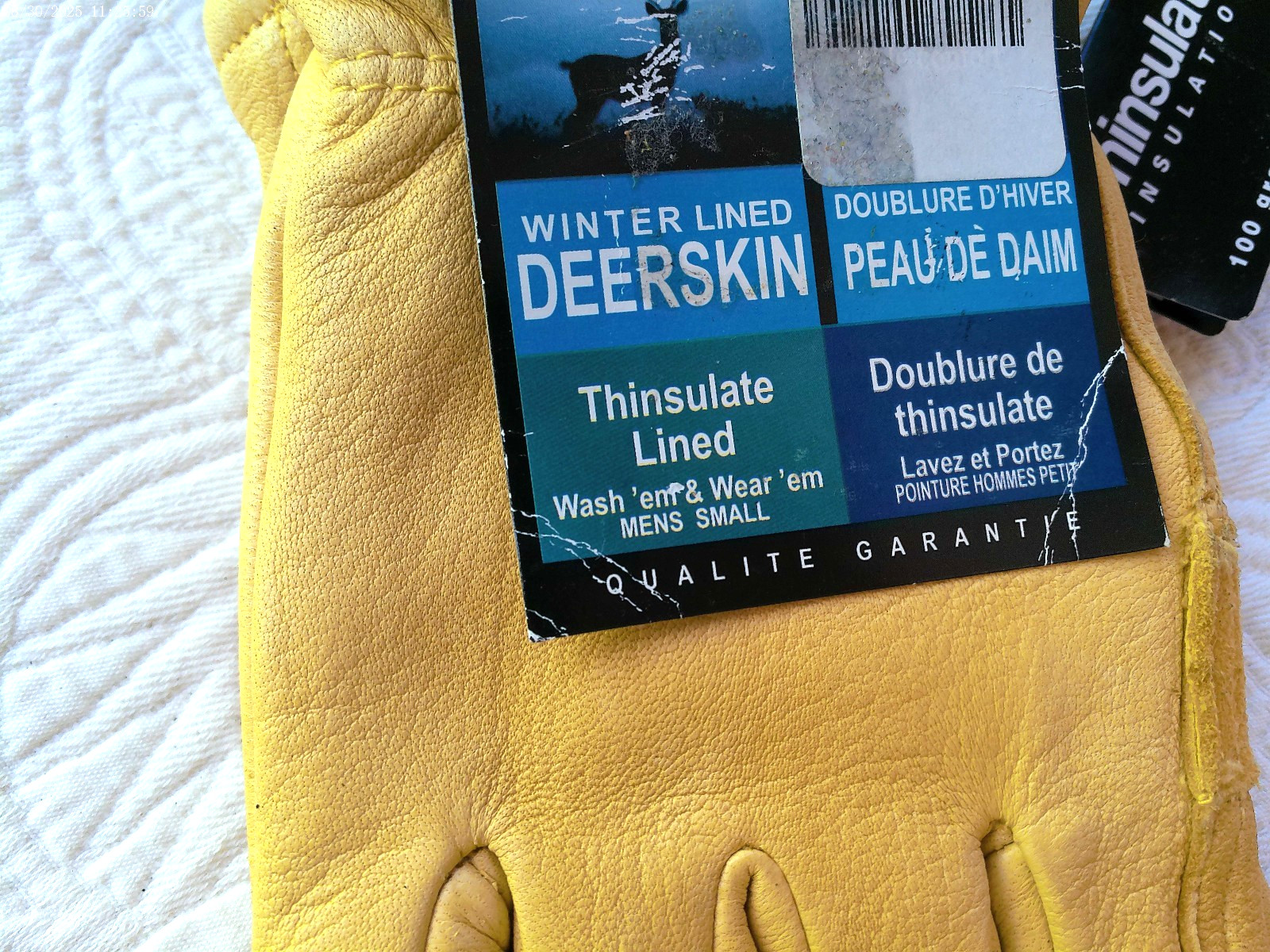 BOB DALE SIZE S WINTER LINED DEERSKIN GLOVE 100 GRAM THINSULATE CUFFS HOLDS HEAT