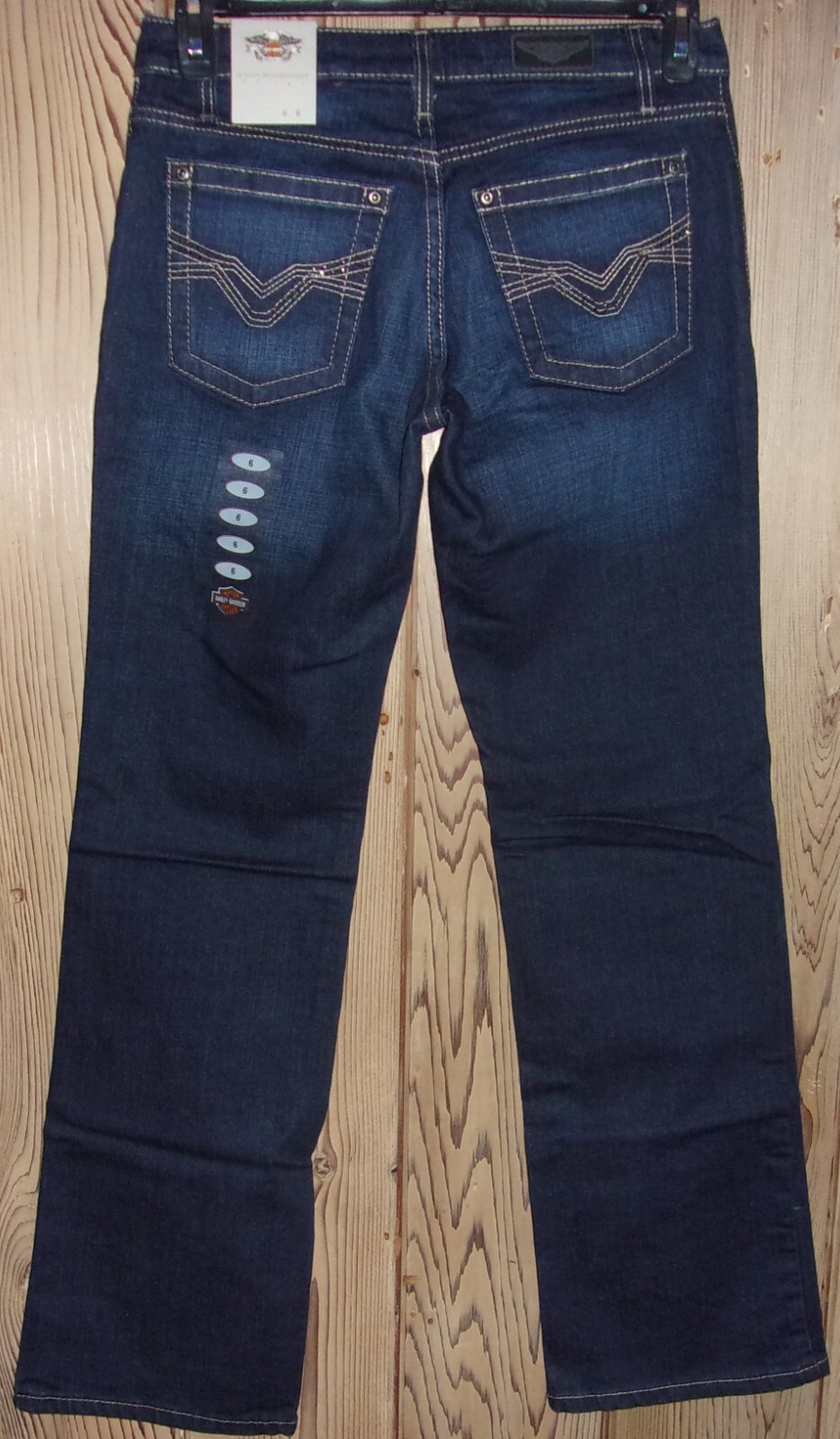 Harley-Davidson Mid Rise Bootcut Embellished Stretch Jeans Size: 6 Reg NWT