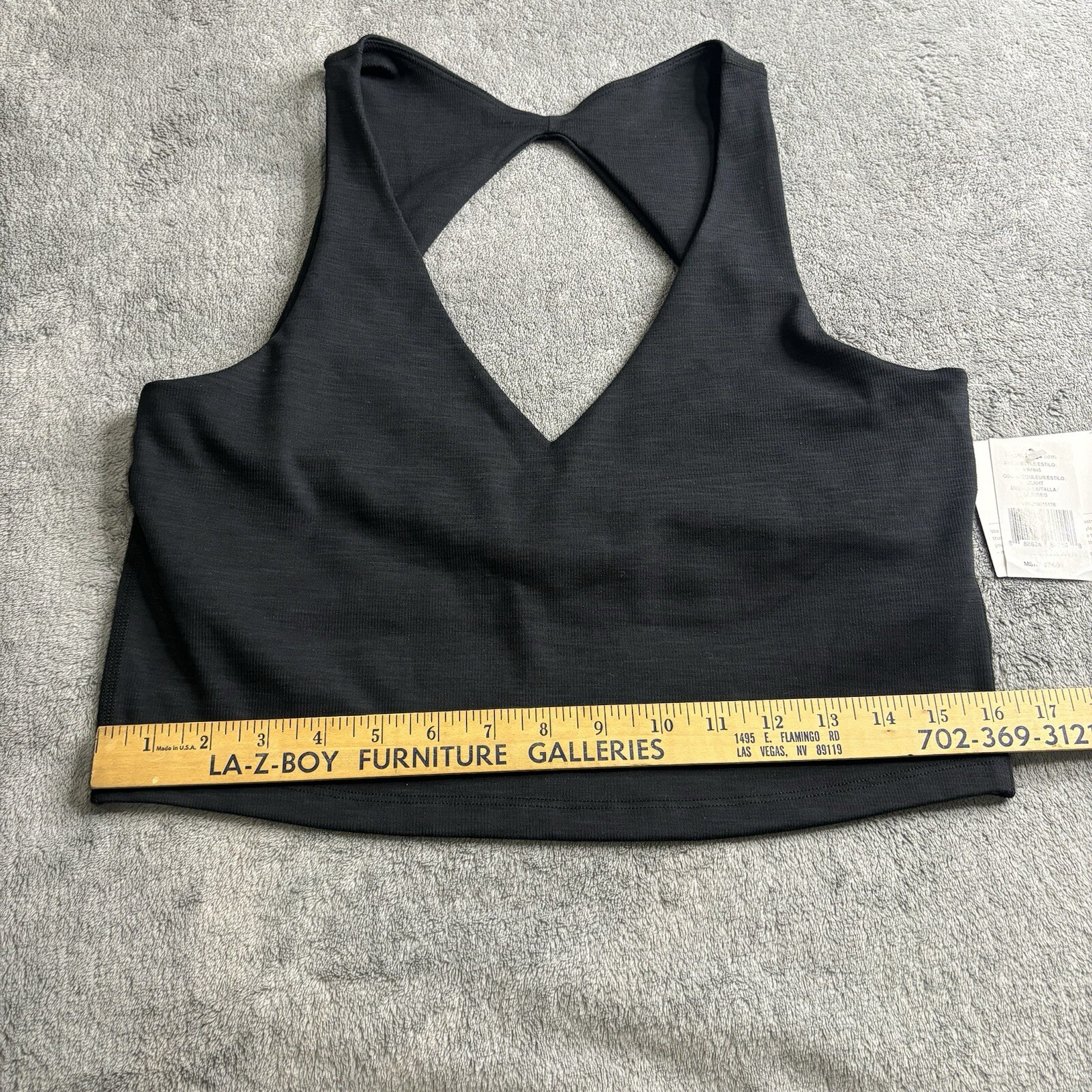NWT Beyond Yoga Heather Rib Fresh Cut Cropped Tank Size XL Black Heather