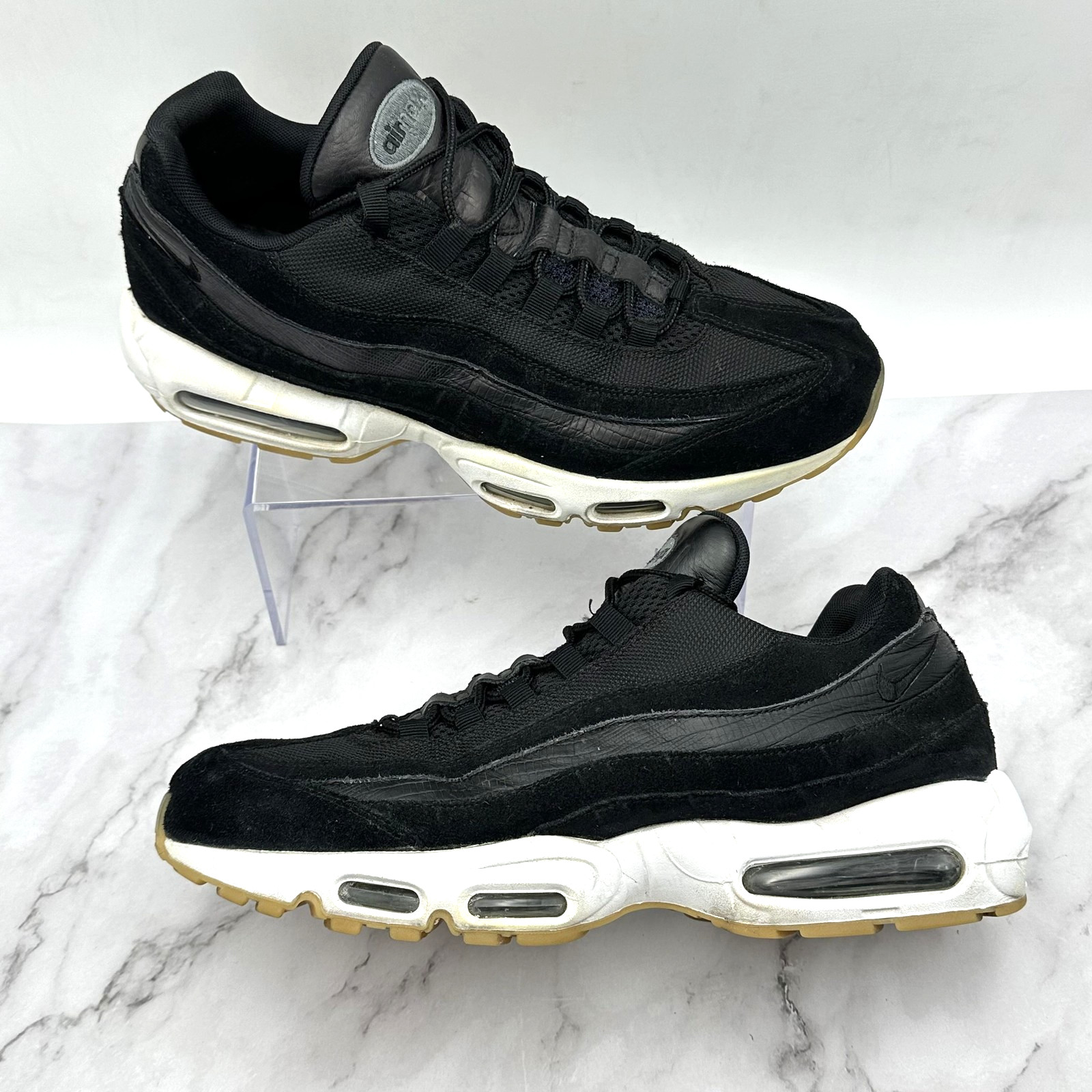 Nike Air Max 95 Shoes Mens Size 13 Black Suede Gum Running Sneakers 538416-016