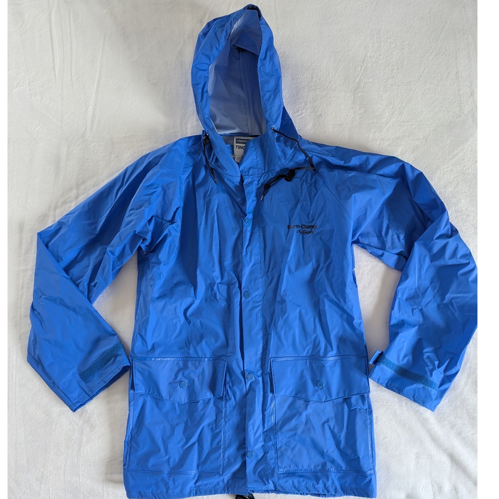 Tingley Storm Champ Blue Rain Jacket Hooded Waterproof Men’s Size S Outerwear