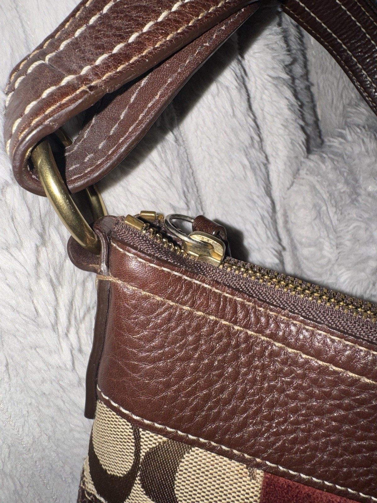 Coach Patchwork Shoulder Bag Item 10435 EUC Multicolor Gold Hardware