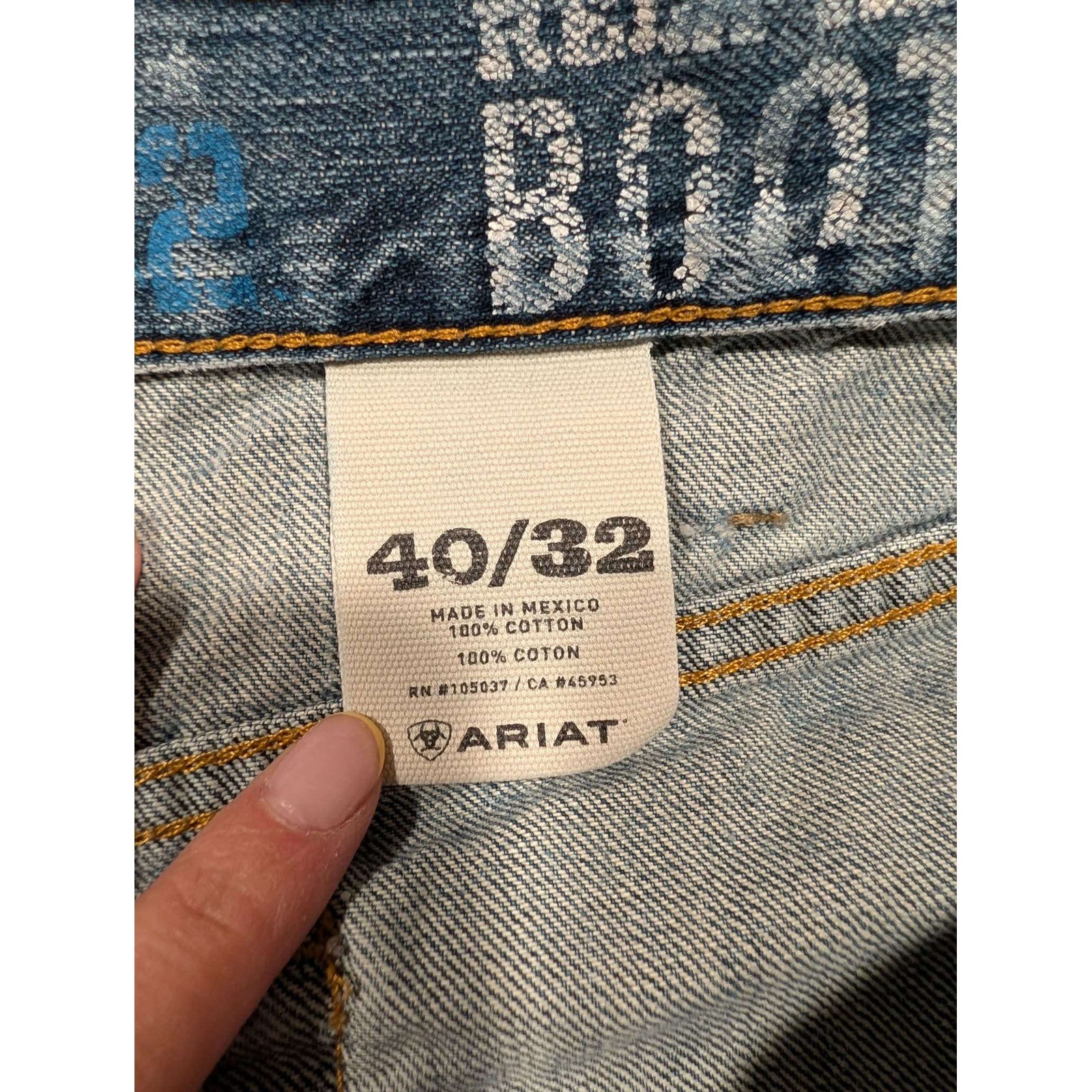 Ariat M2 Relaxed Bootcut Jeans Mens 40×32 Medium Wash Denim Blue