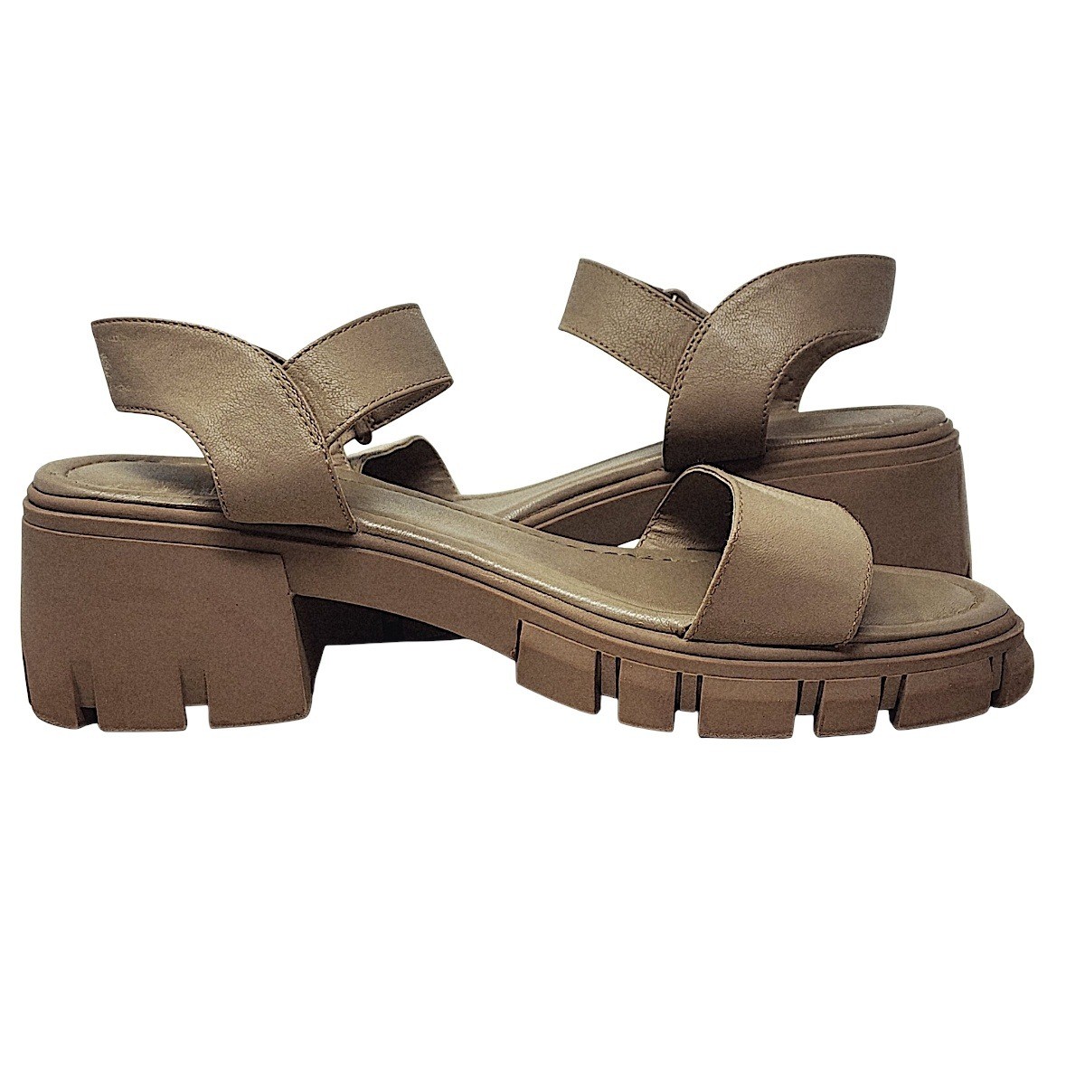 MIA Sandals 10 Wom Skyler Taupe Chunky Lug Sole Platform Block Heel Y2K Festival