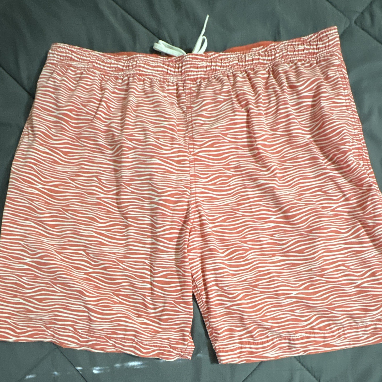 Kirkland Signature Men’s Swim Shorts Orange/White Animal Print 2XL