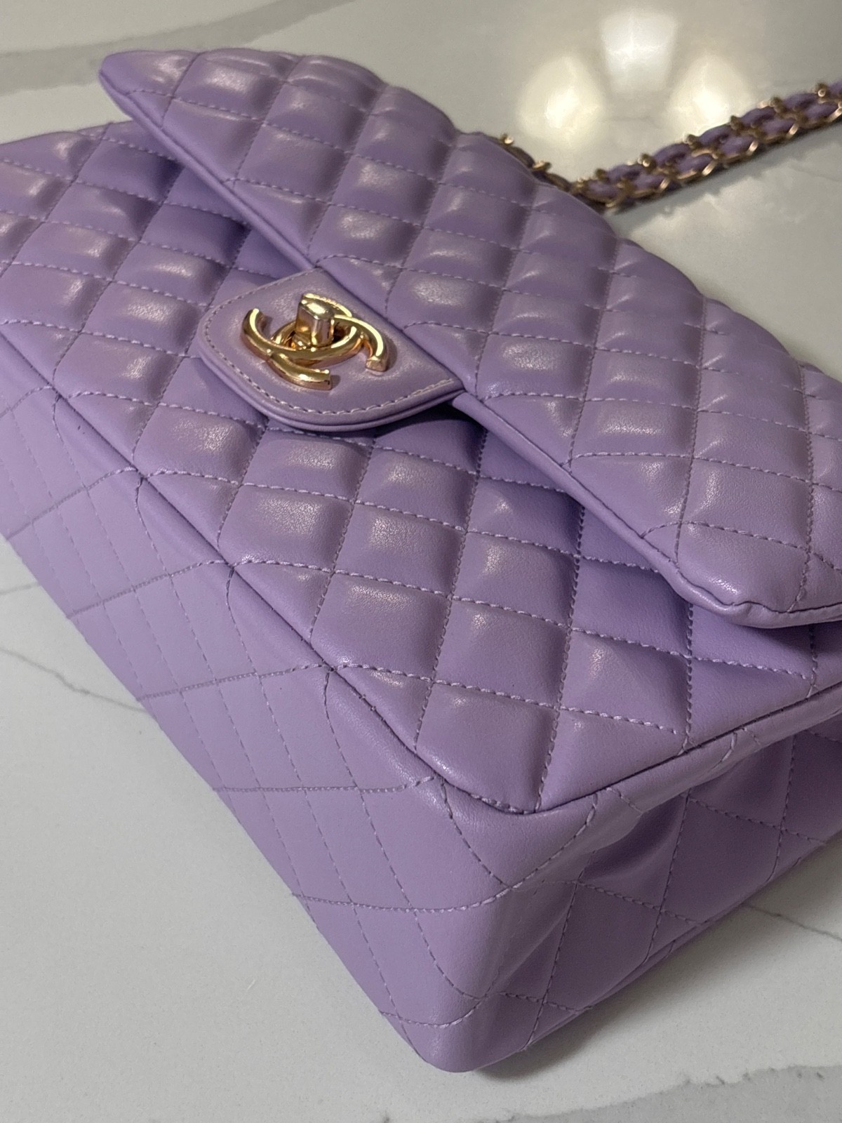 REPLICA Lavender Quilt Flap Bag In Great Condition