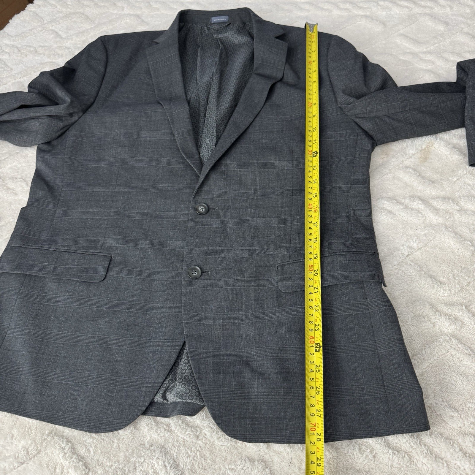 Madison Slim Fit Gray Basic Blazer Jacket For Mens Size 44R Career 2 Button Suit