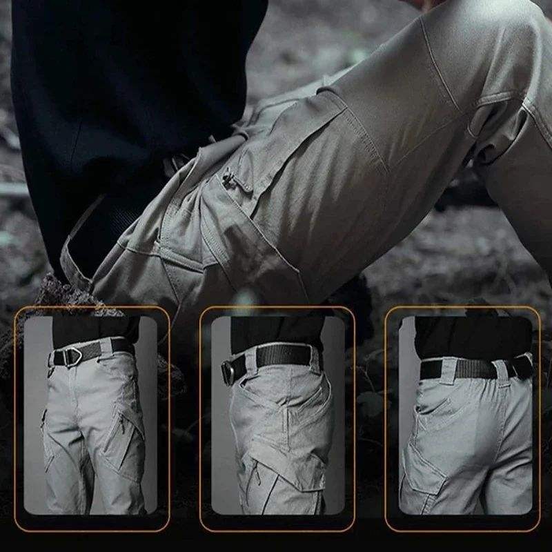 Mens Cargo Pants Work Combat Pants Outdoor Hiking Waterproof Trousers Tactical