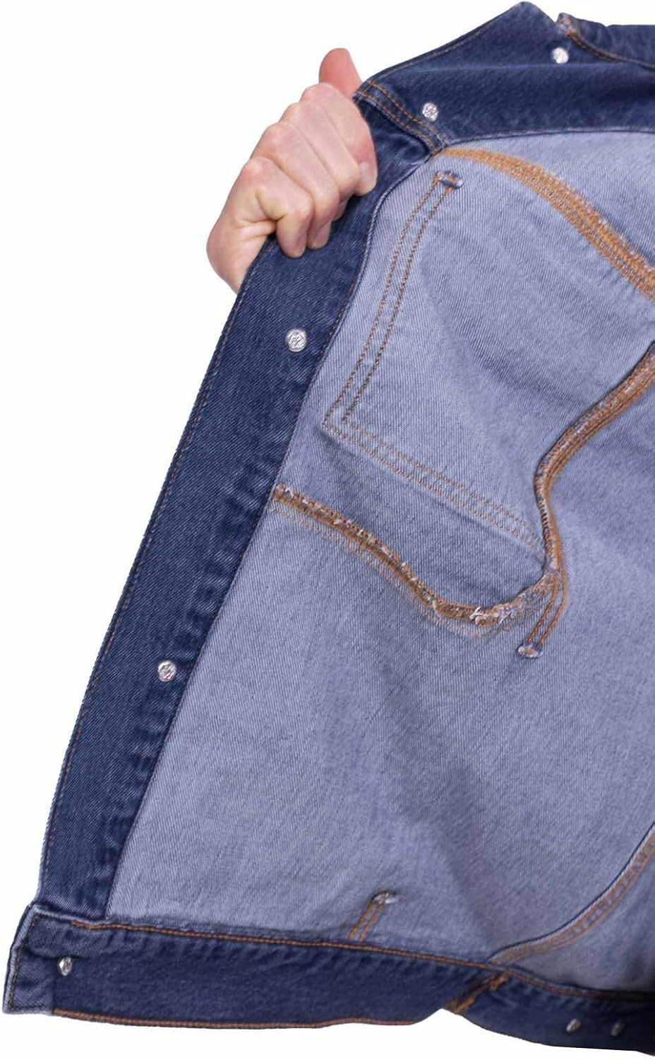 Mens Stretch Tencel Cotton Blend Denim Trucker Jacket Heavyweight