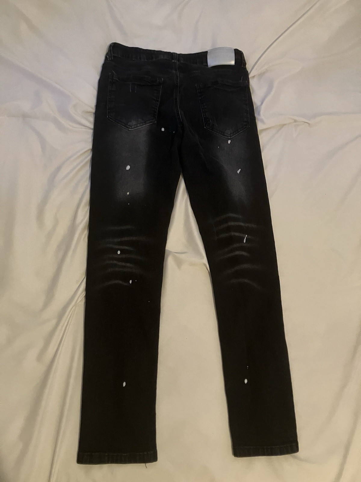 Purple Brand P001 Black Paint Splatter Distressed Skinny Denim Jeans Size M