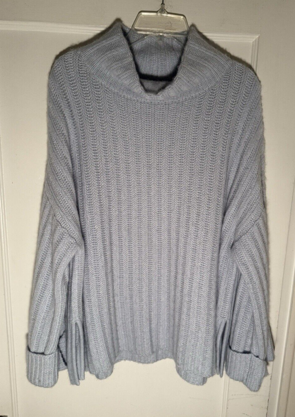ELEVEN SIX Talia Blue Poncho Sweater Baby Alpaca Wool Oversized Size M/L d874