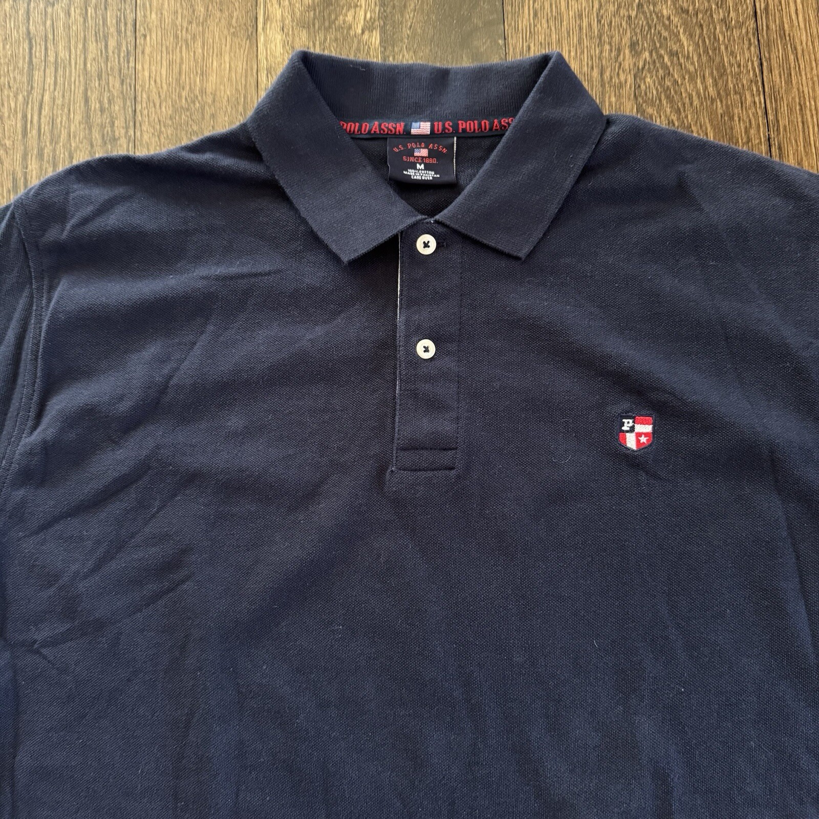 U.S. Polo Assn NWT Men’s Medium Polo Shirt Navy Blue Cotton Short Sleeve NWT