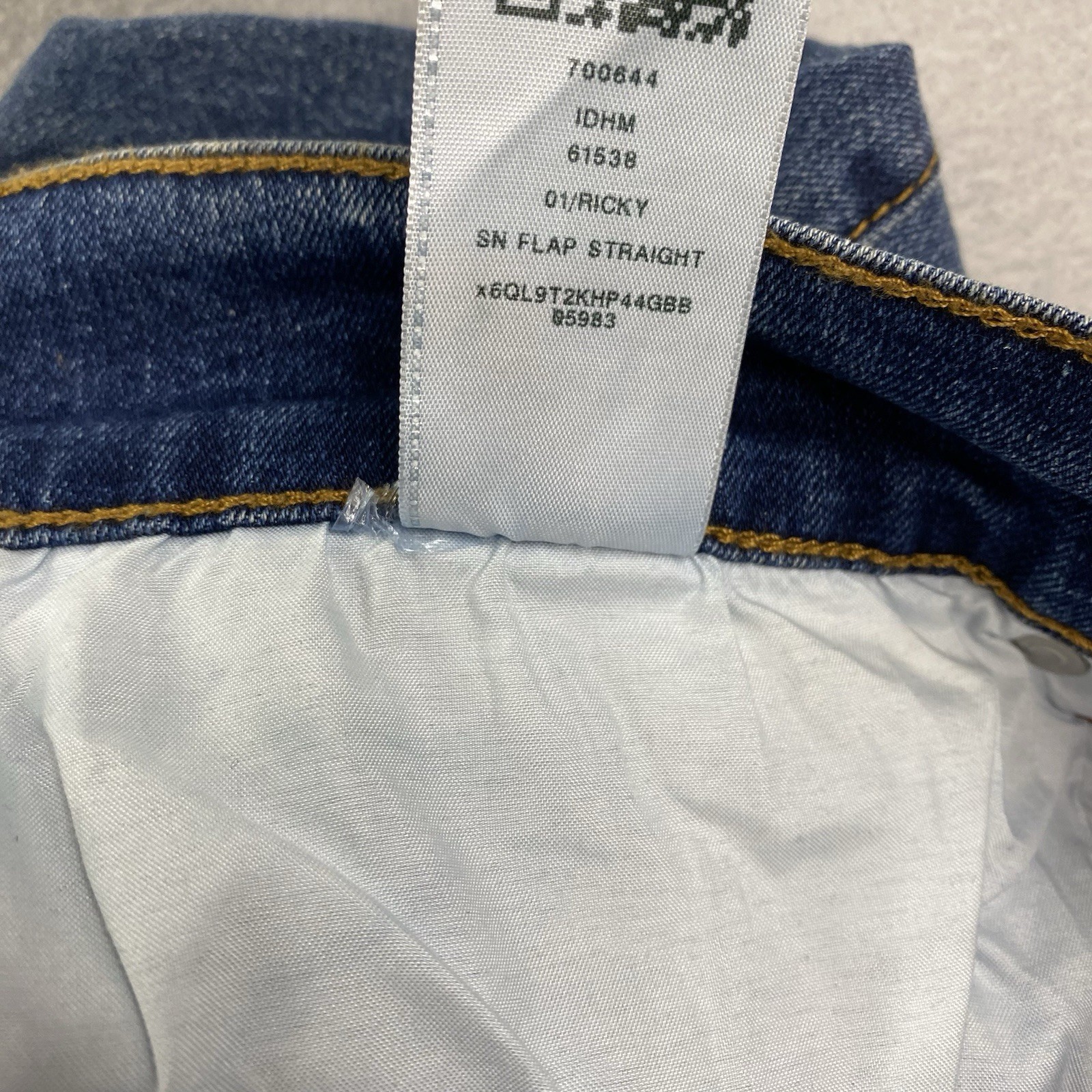 True Religion Jeans Mens 36×34 Blue Denim Ricky Relaxed Straight Flap Pockets