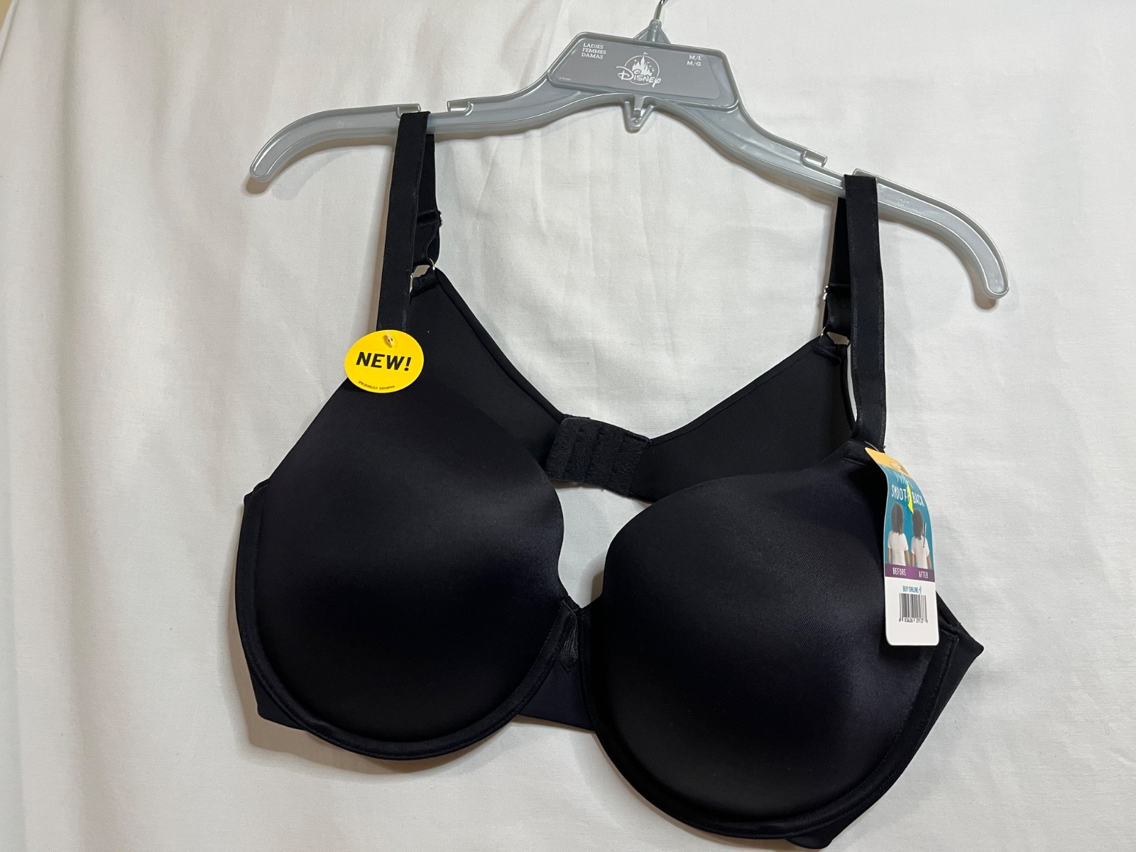 Vanity Fair Radiant Collection Underwire Bra Black 40D Smooth Back Light Pad