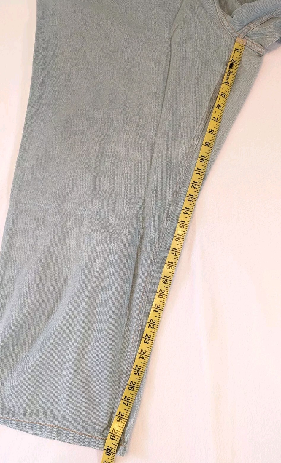 Woman Within Wide Leg Jeans 28W Light Blue Five Pocket Cuff Width 11 Inches NEW