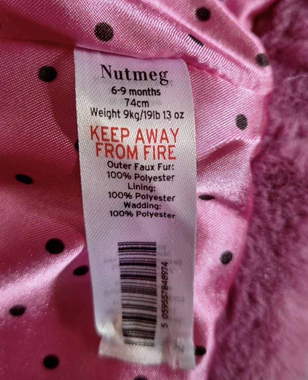 Nutmeg Purple Fluffy Coat 6-9 Months