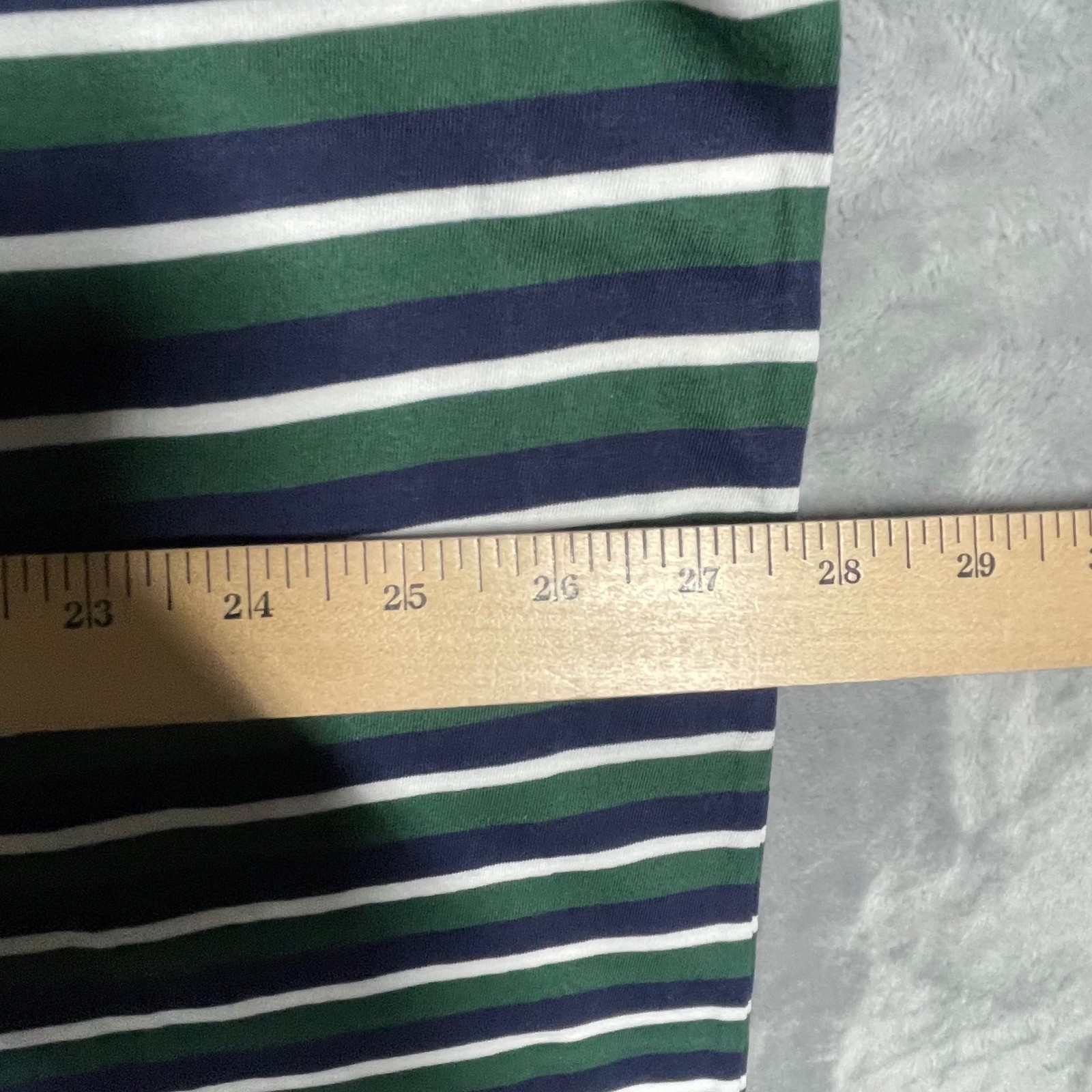 Polo Ralph Lauren Mens Striped Crewneck T-Shirt Pine Green Navy Blue 2LT NWT