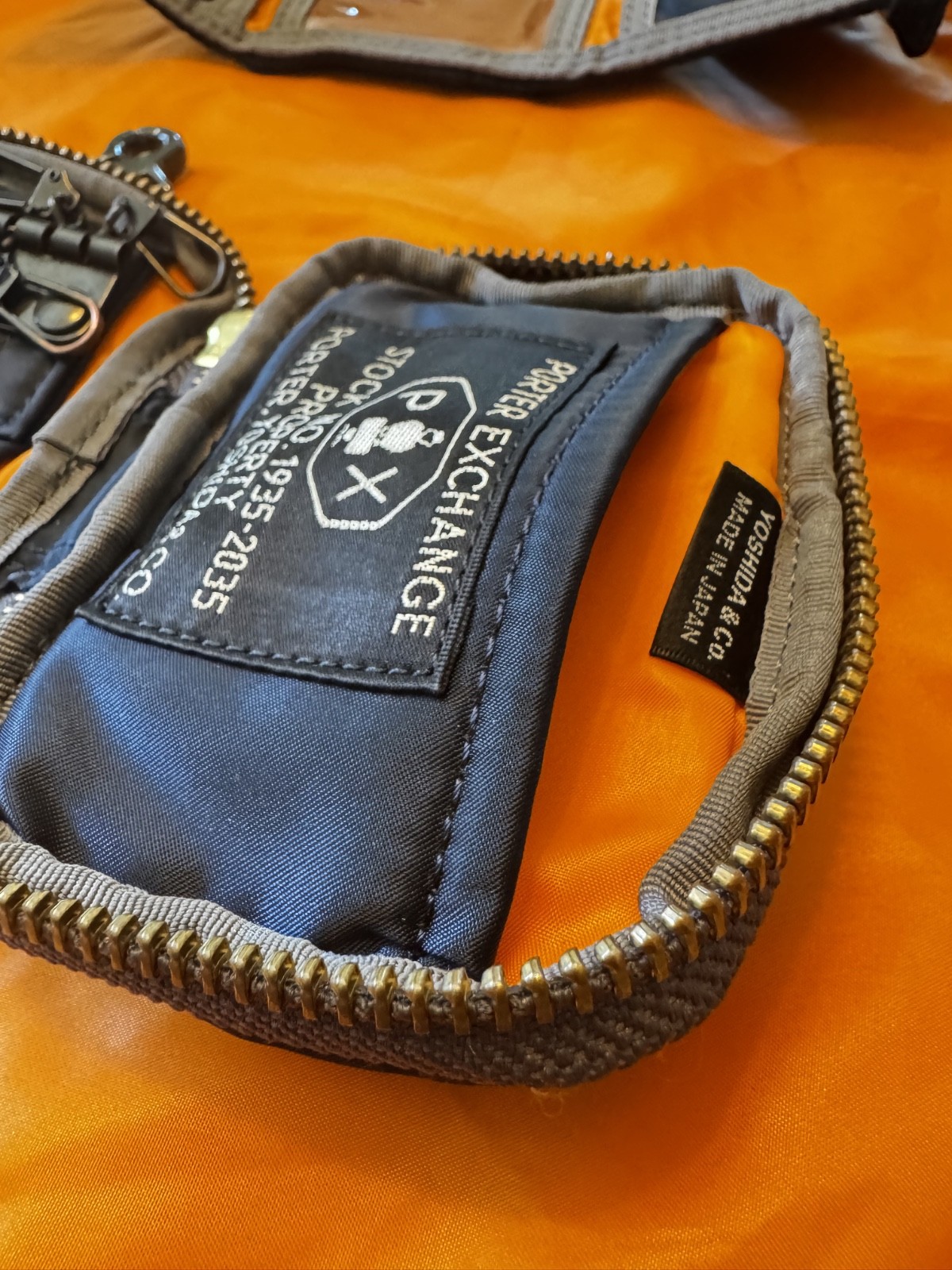 Yoshida & Co Porter Tanker Tri-Fold Wallet & Key Case Set in Iron Blue