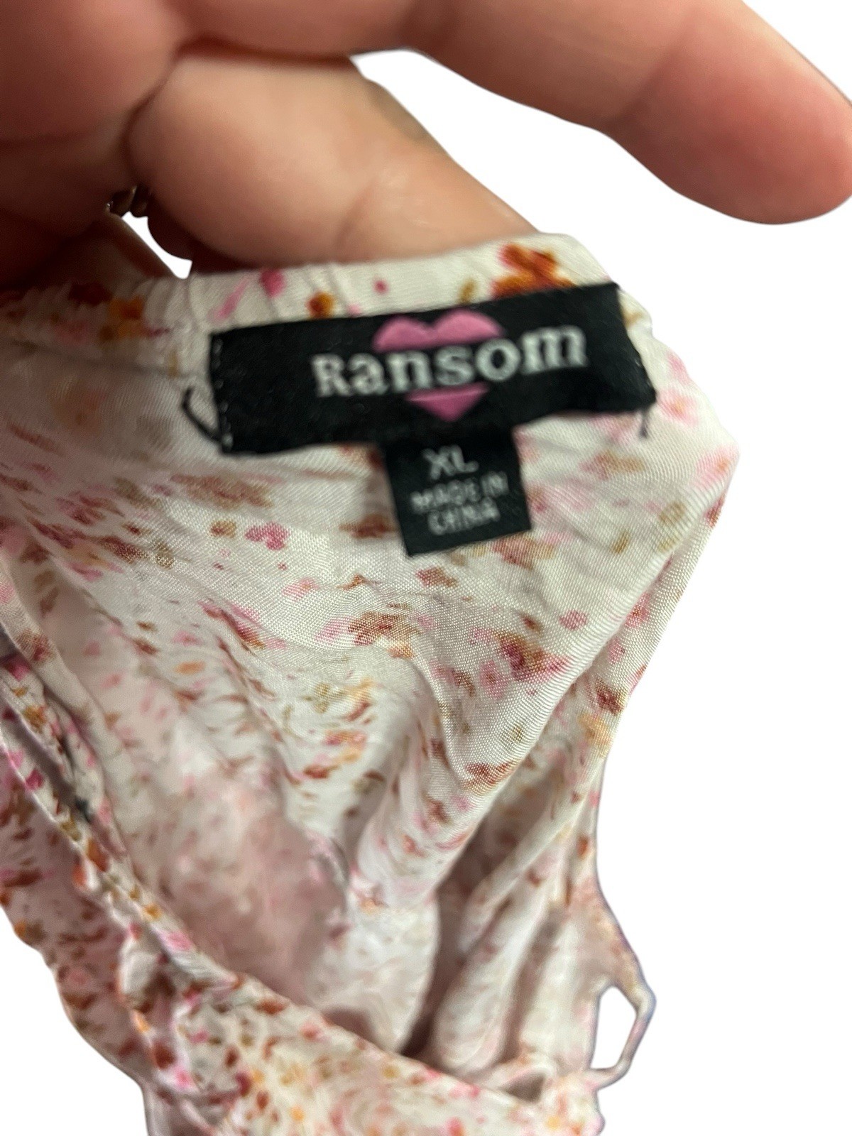 Ditsy Floral White Printed Spaghetti Strap Tea Party Dainty Button Dress Sz XL