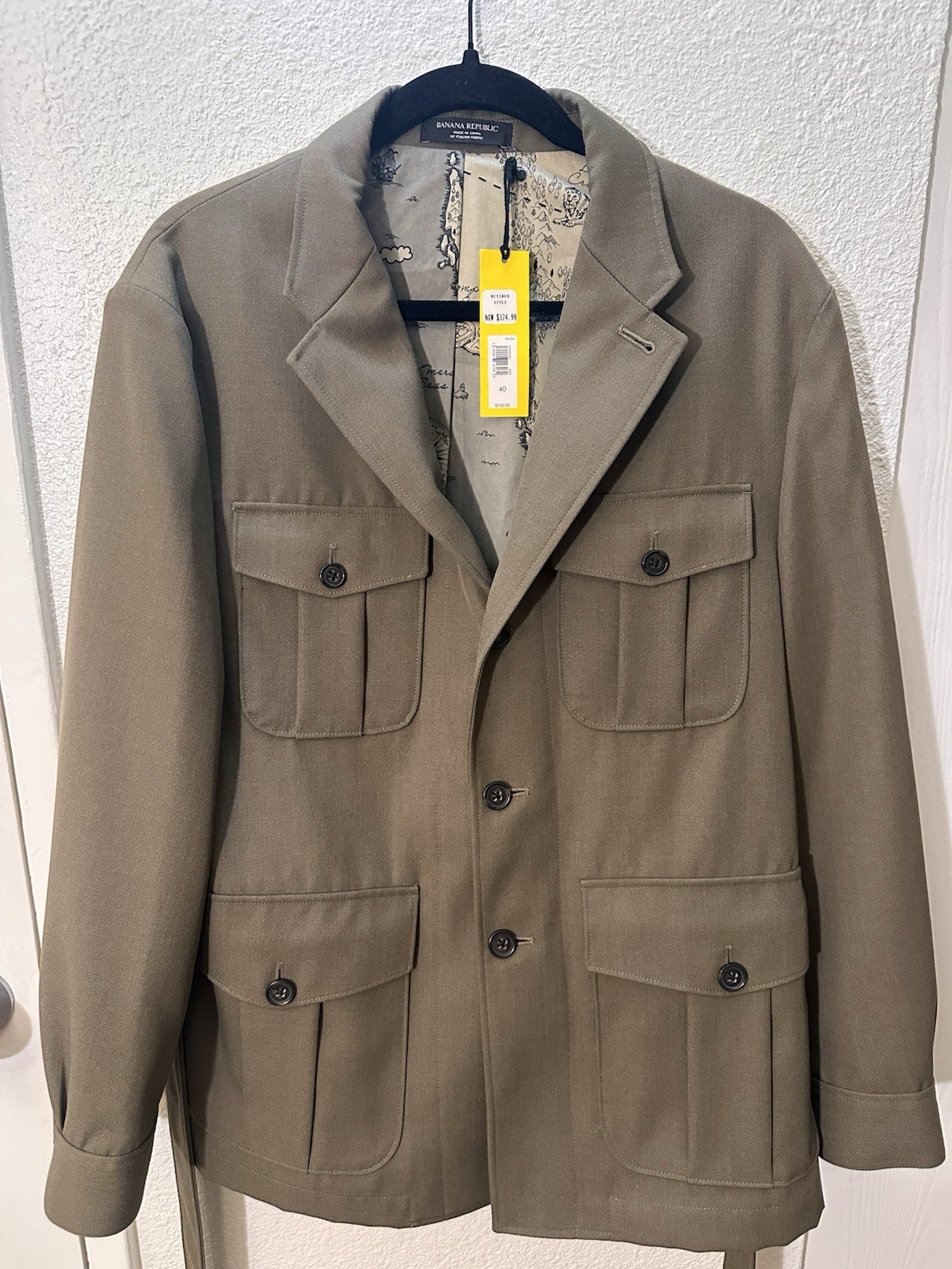 Banana Republic NEW Expedition 44 Heritage Mens Blazer Utility Safari Jacket