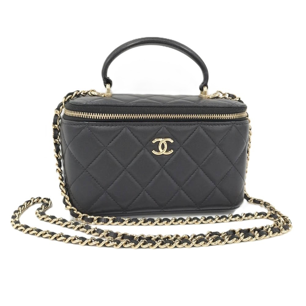 CHANEL Matelasse Vanity Chain Shoulder Bag Lamb AP2199 753033