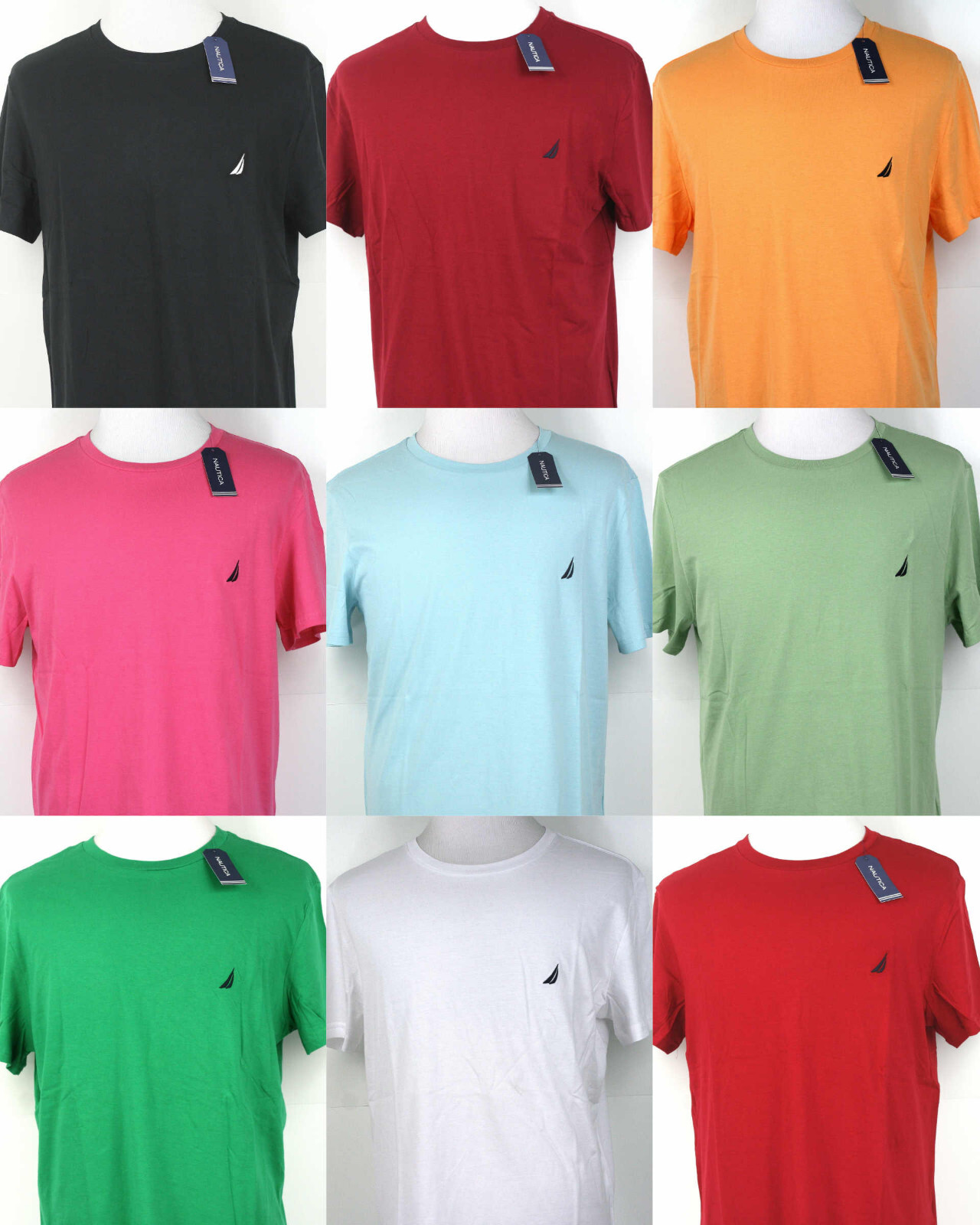Nautica T-Shirt Crew Neck Vneck Short Sleeve with Logo S M L XL 2XL 3XL