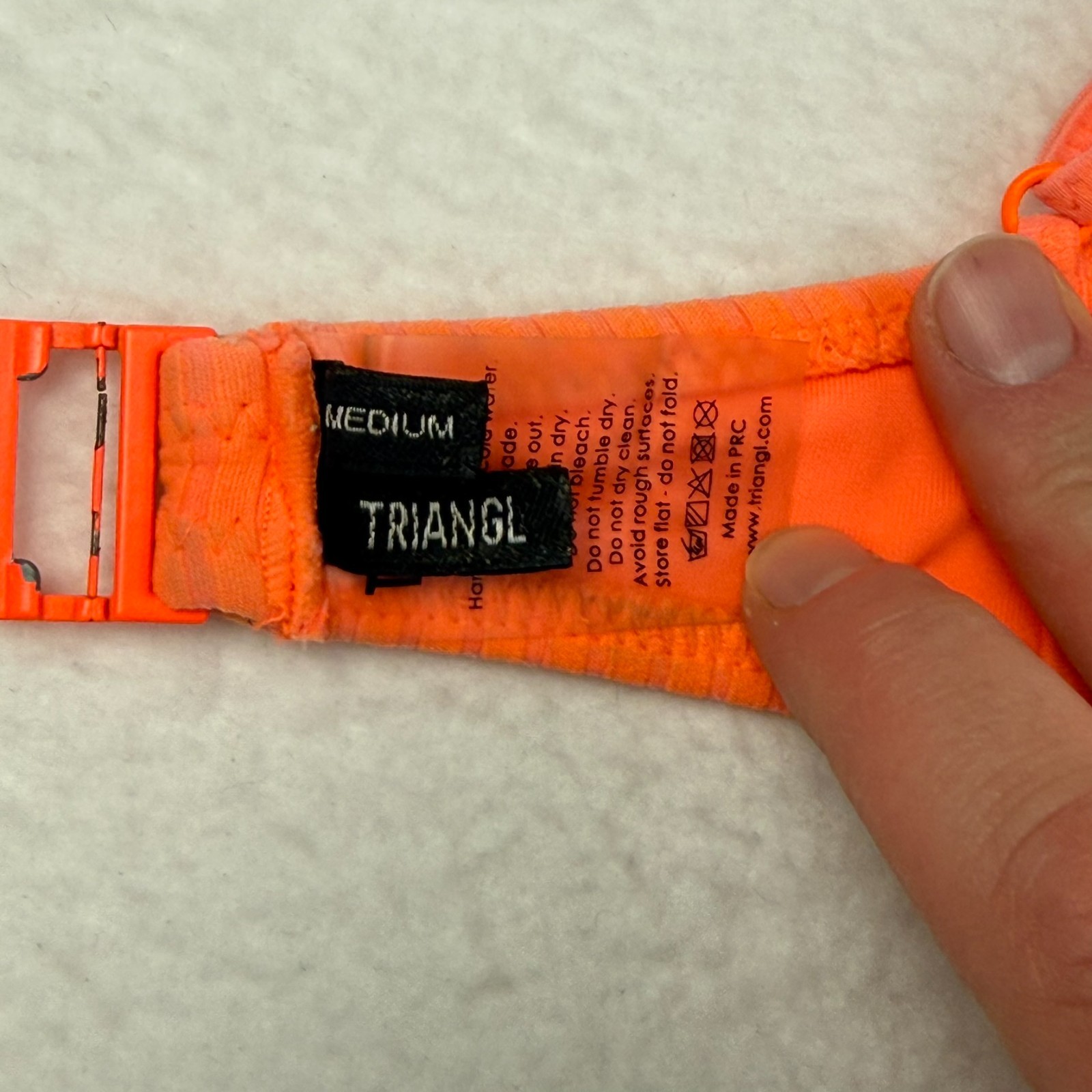 Triangl Bikini Top Women’s Size Medium Orange Adjustable Staps