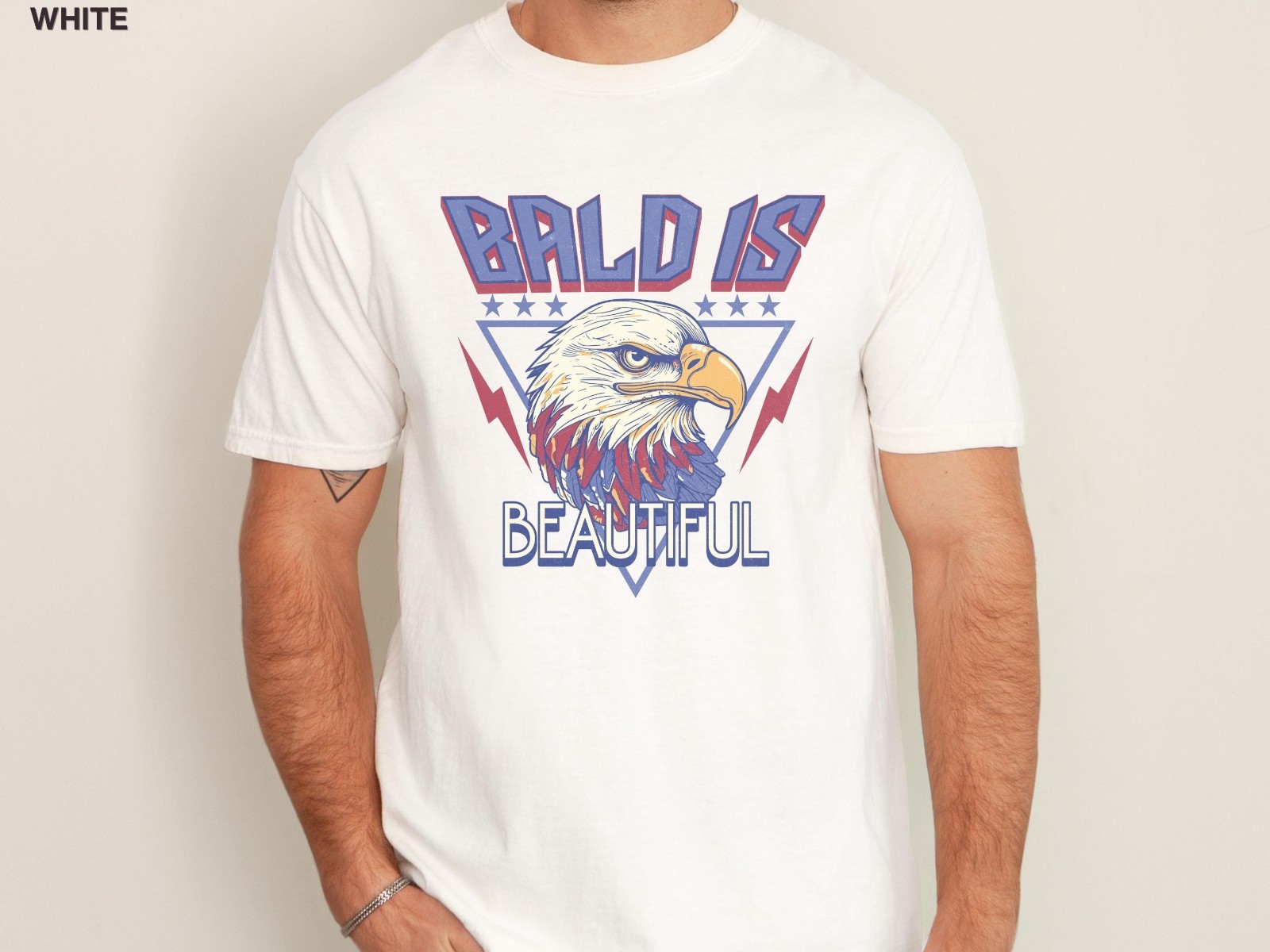 Bald Is Beautiful Eagle T-Shirt | Funny Patriotic Shirt for Balding Men freeship