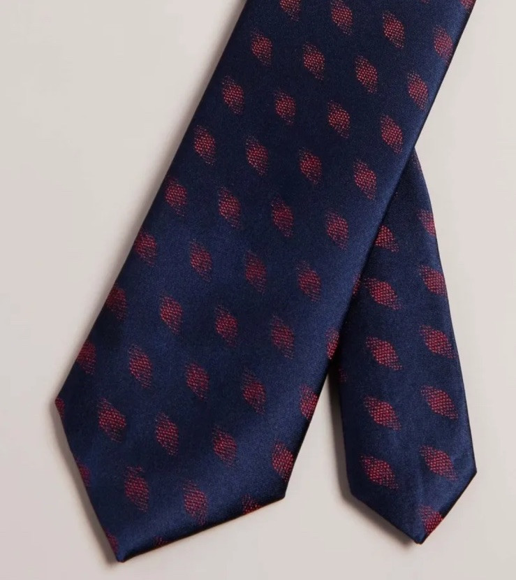 Ted Baker Men’s 100% Silk Tie Cronus Diamond Geometric Blue 3.25” Width