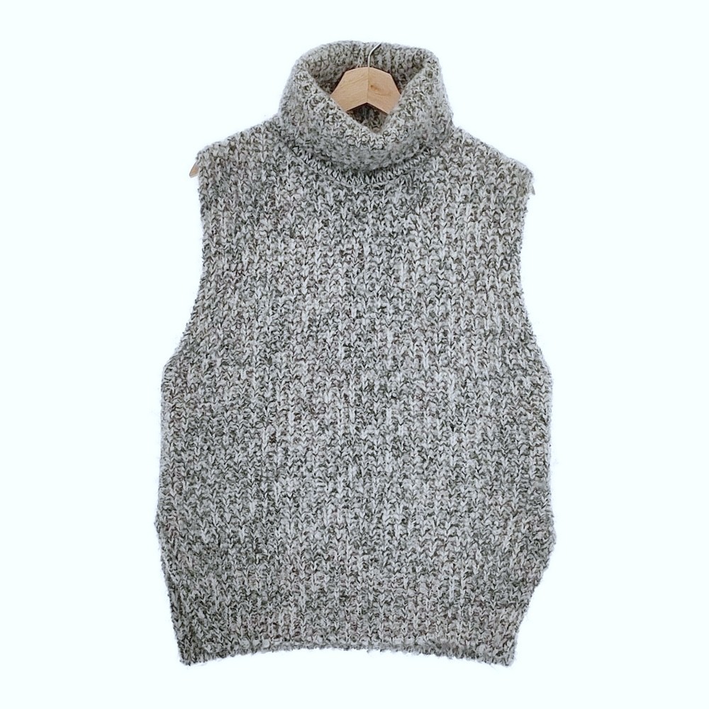 MIESROHE Mohair low gauge knit vest MWNT225002 Turtleneck gray 4-1216T△