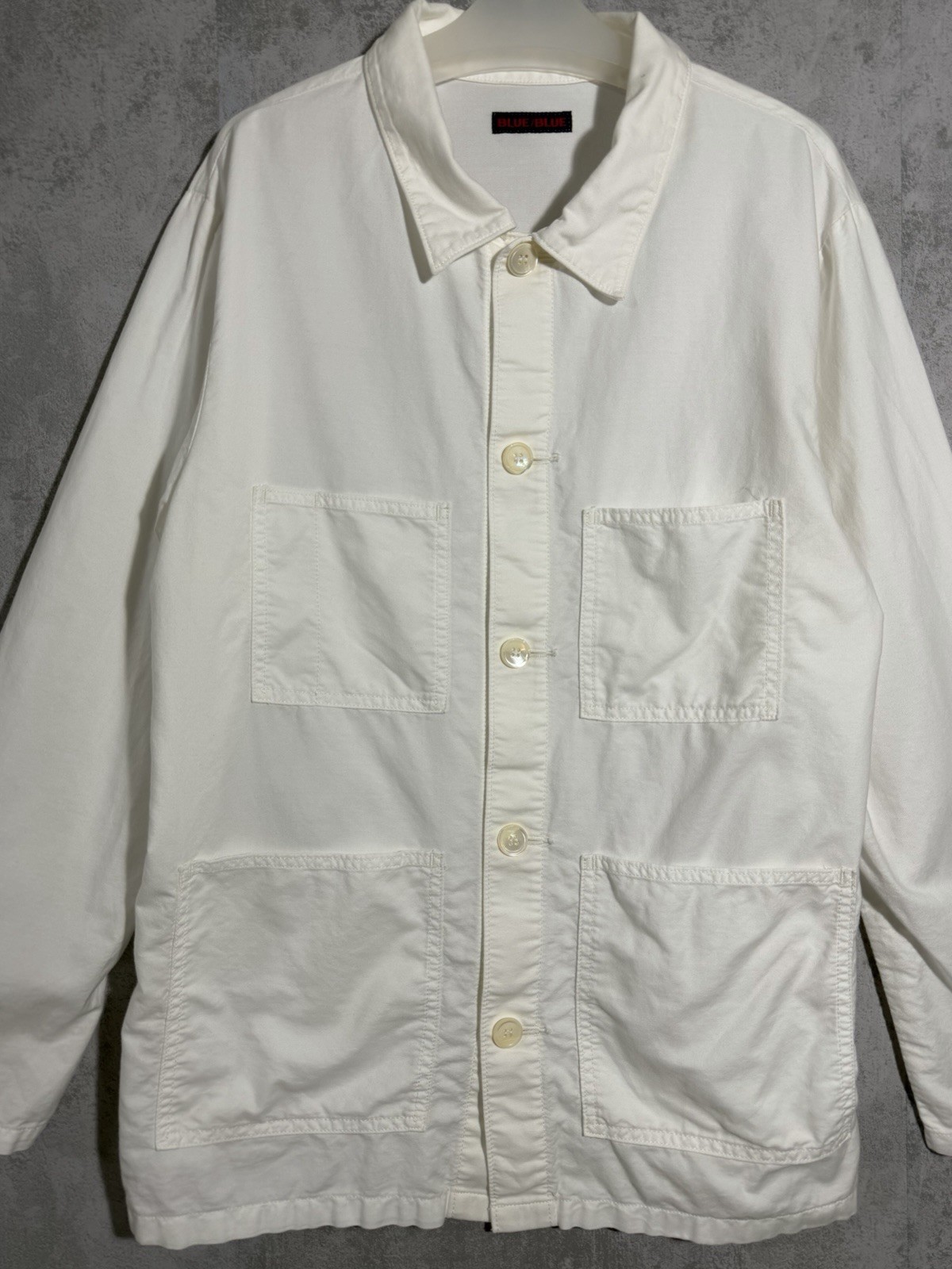 Blue Blue Japan White Chore Jacket Mens Size 2 Cotton Worker Coat Made In Japan