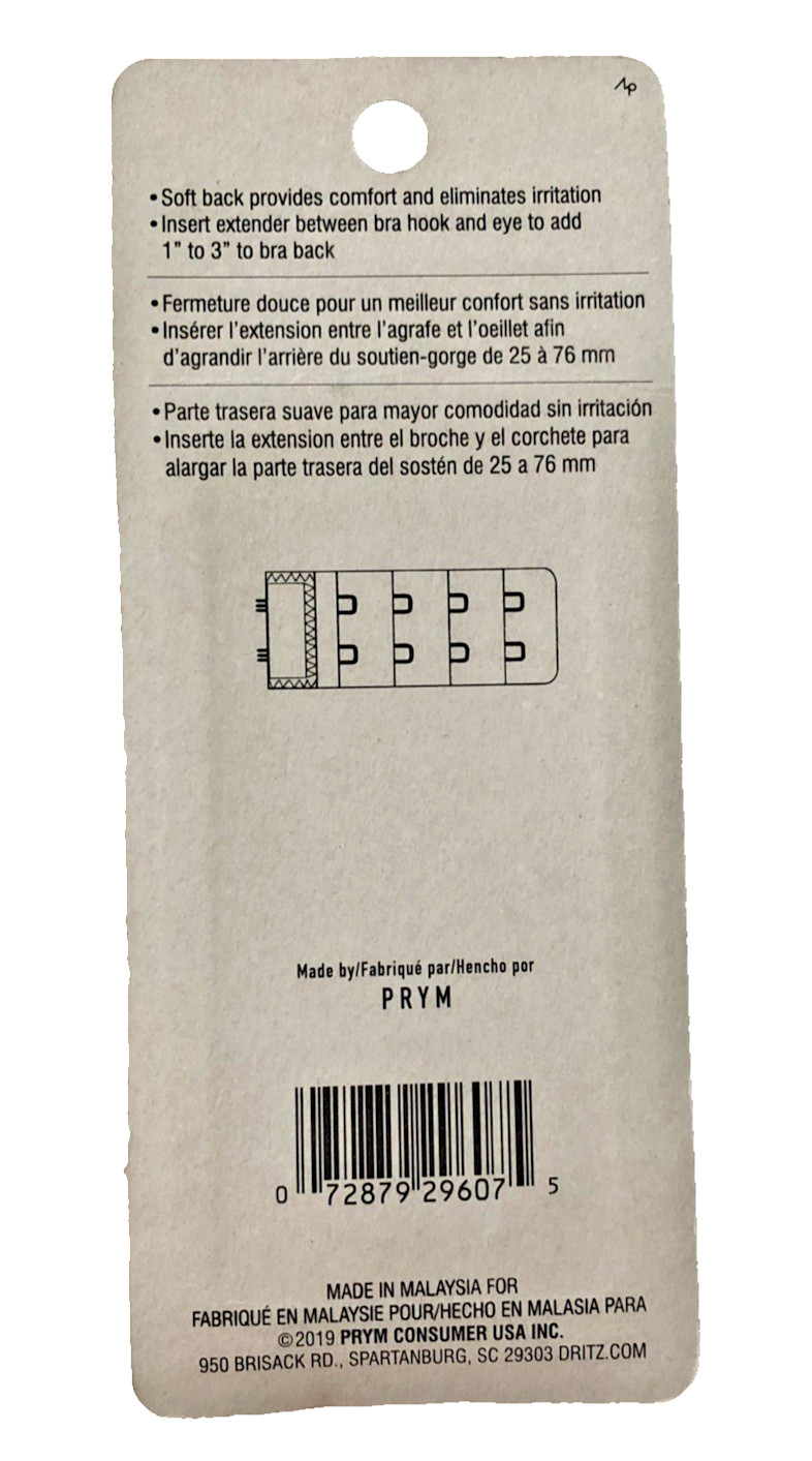 Dritz Soft Bra-Back Extender 1.25″ Tan #11122-25 New in Package