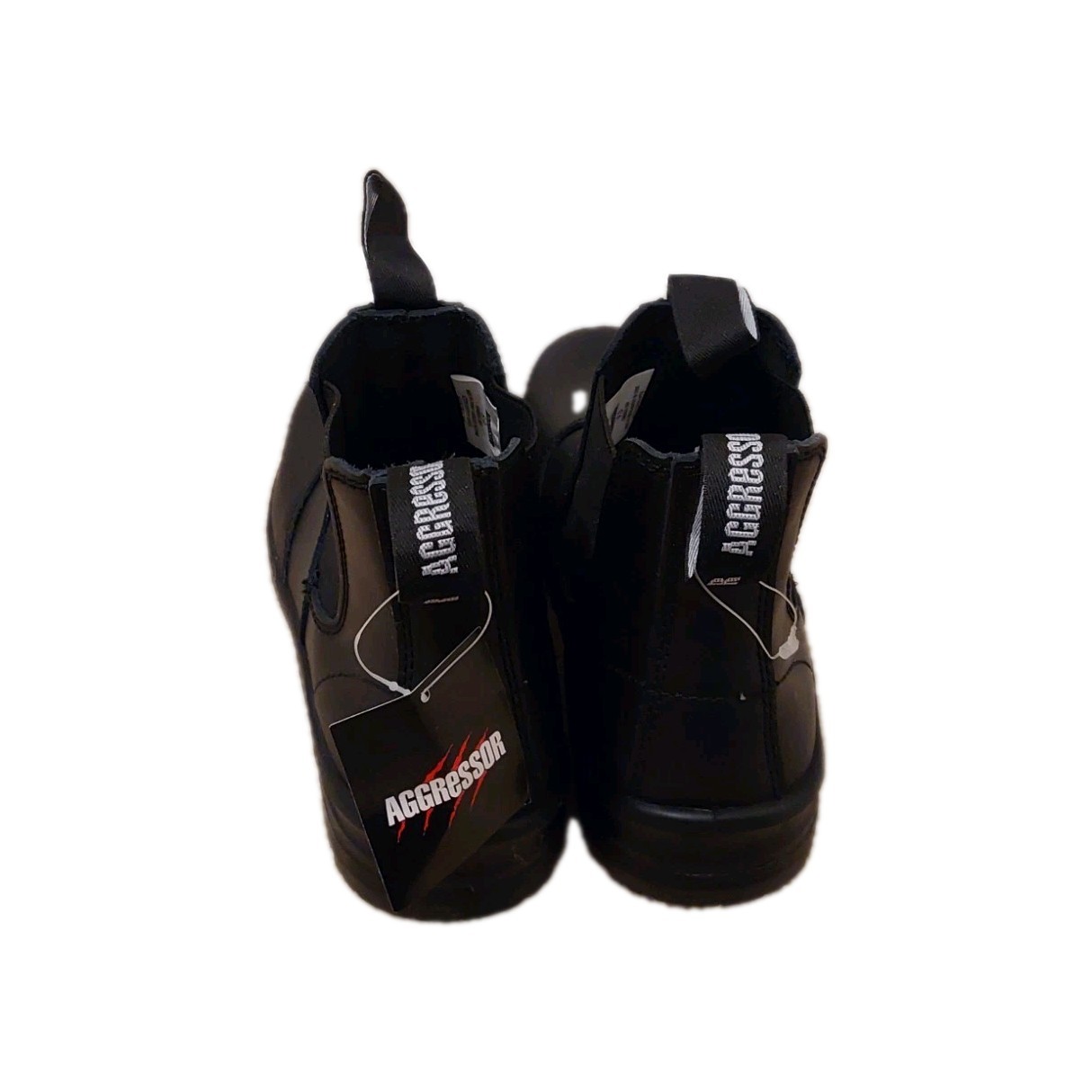 NEW Aggressor Black Leather steel toe Chelsea Boots Female US 9 Standard Width