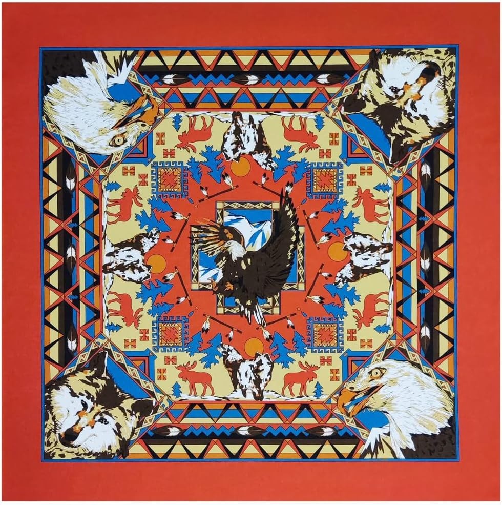 Bycc Bynn 4-Pack 100% Cotton Bandana Set, Vintage Graphic Print, 22×22 inches