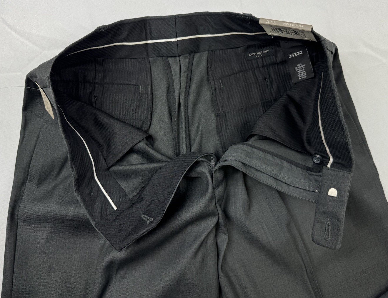 Covington Men’s Cool Ply 100s Formal Dress Pants 34×32 Pleated Super Hi-Twist