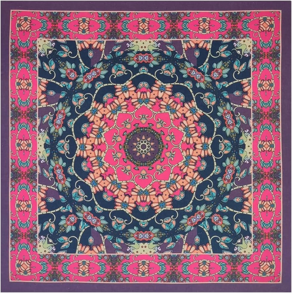 4-Pack 100% Cotton Bandana Set, Vintage Graphic Print, 22×22 inches