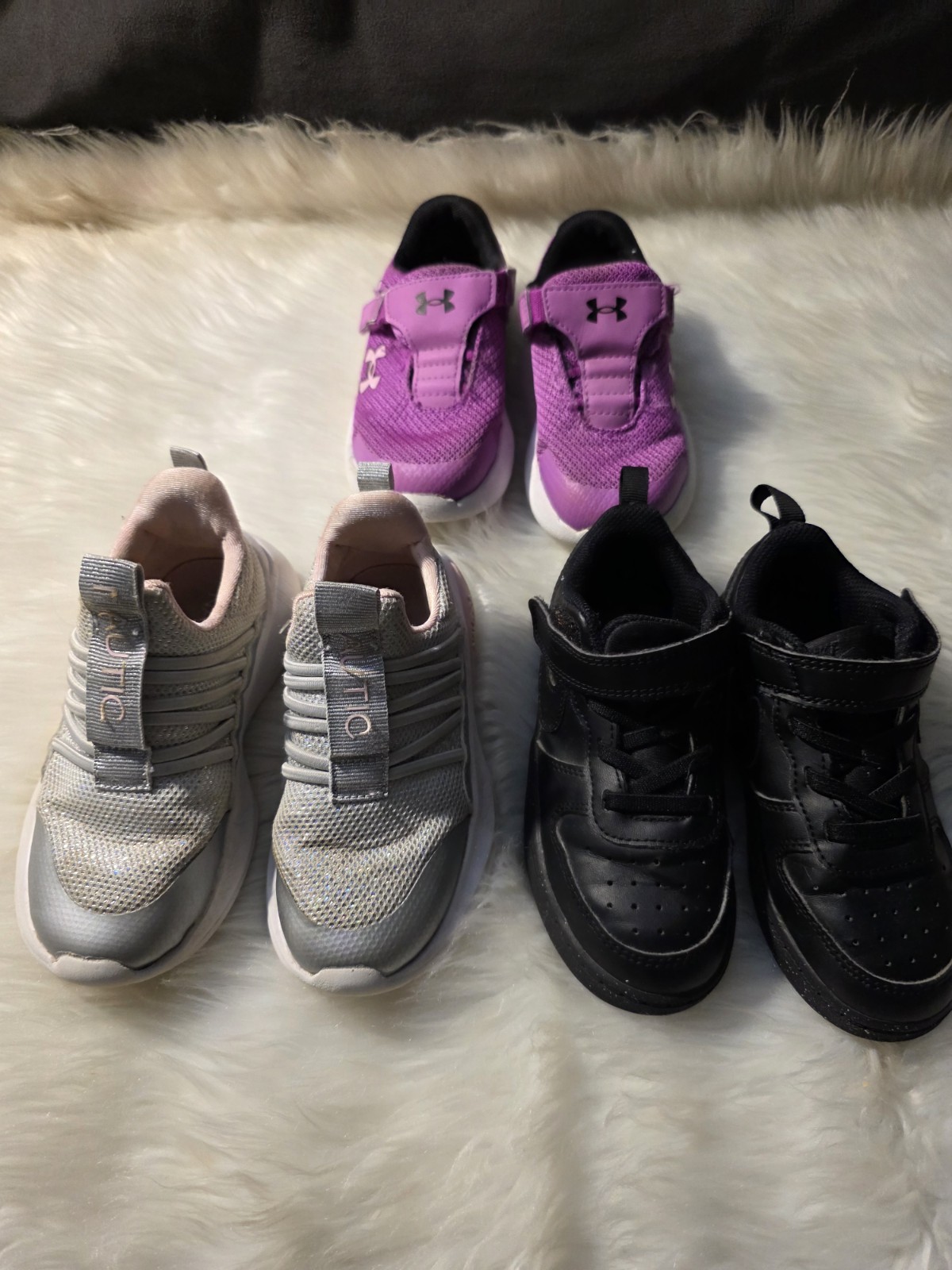 Toddler Girls Shoe Bundle Size 9 Nike Under Armour Nautica 3 Pair Lot