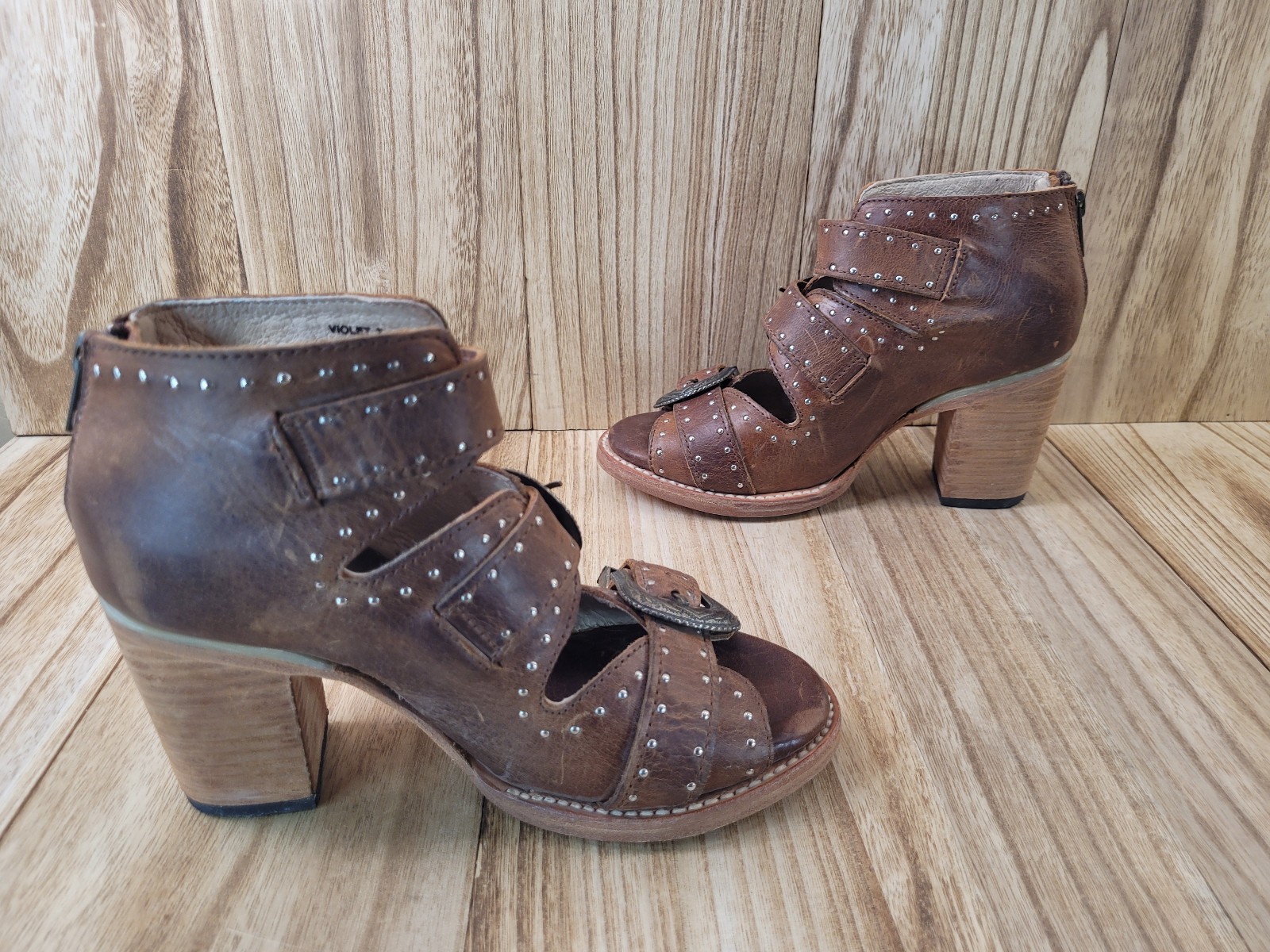 Freebird by Steven Violet Women’s Brown Buckle Leather Ankle Boots Size 7