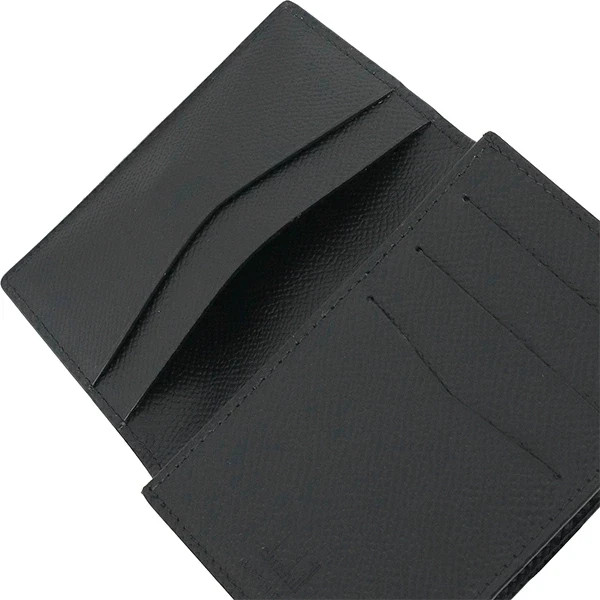 New Auth DUNHILL Business Card case Holder CADOGAN Leather Black Navy Blue Men